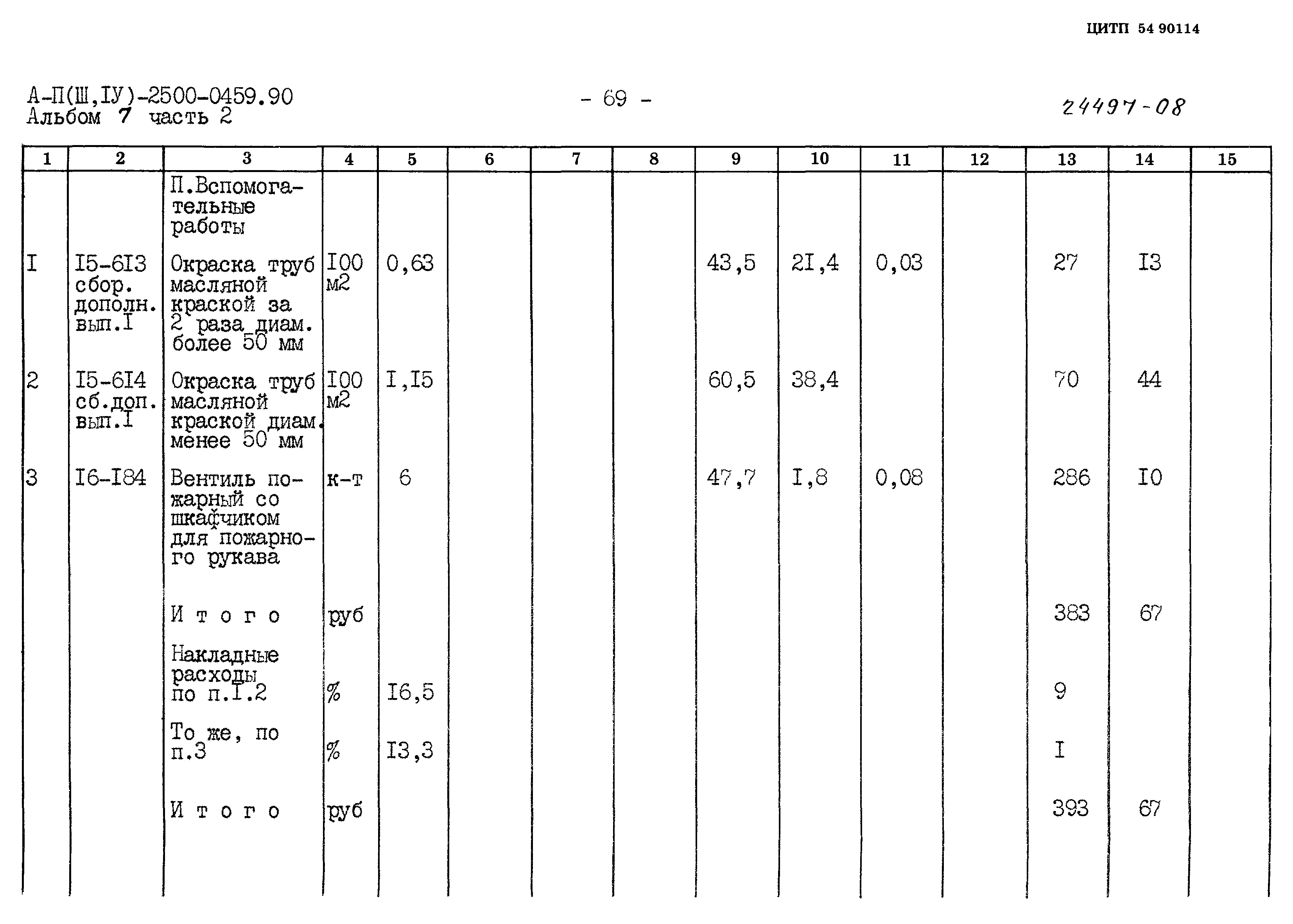 Типовые проектные решения А-II(III,IV)-2500-0459.90