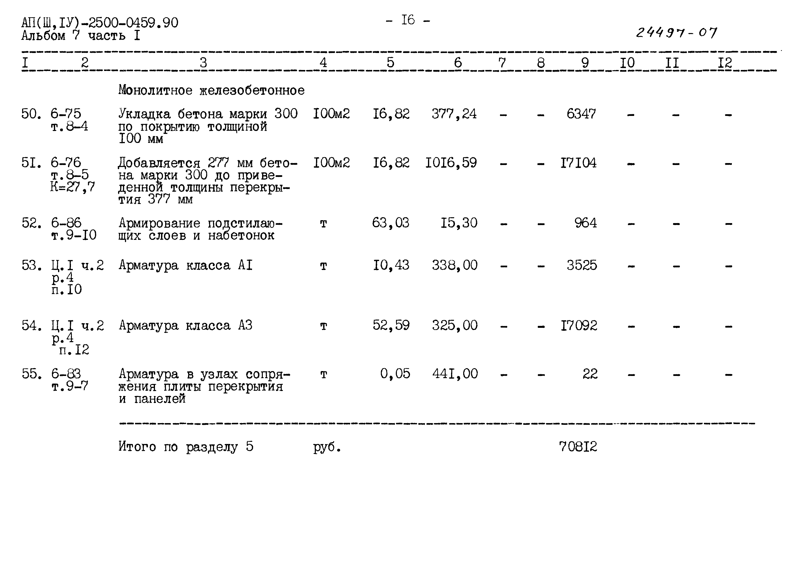 Типовые проектные решения А-II(III,IV)-2500-0459.90