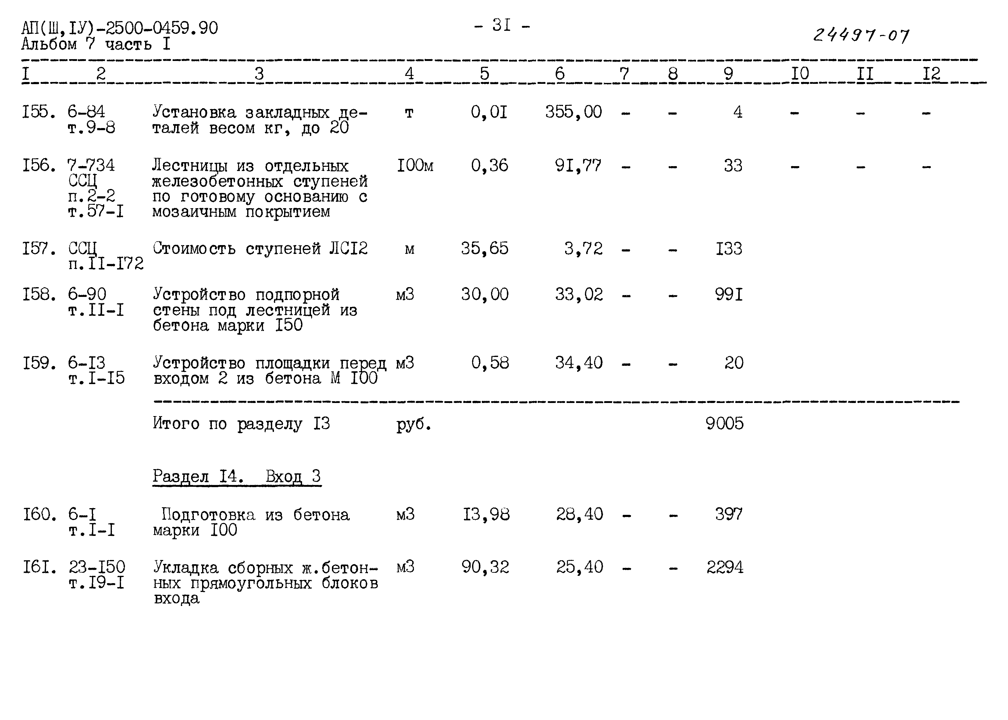 Типовые проектные решения А-II(III,IV)-2500-0459.90