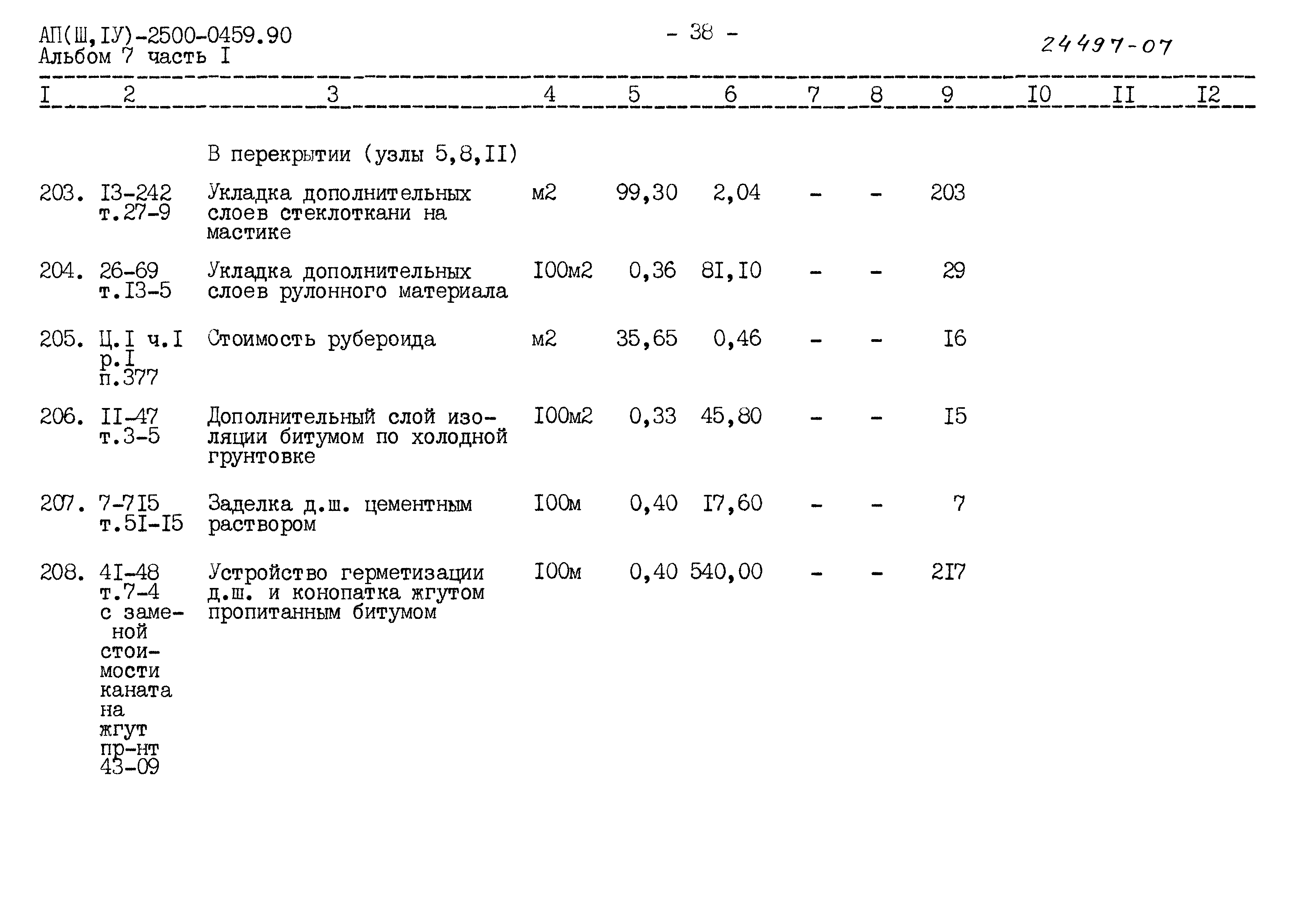 Типовые проектные решения А-II(III,IV)-2500-0459.90