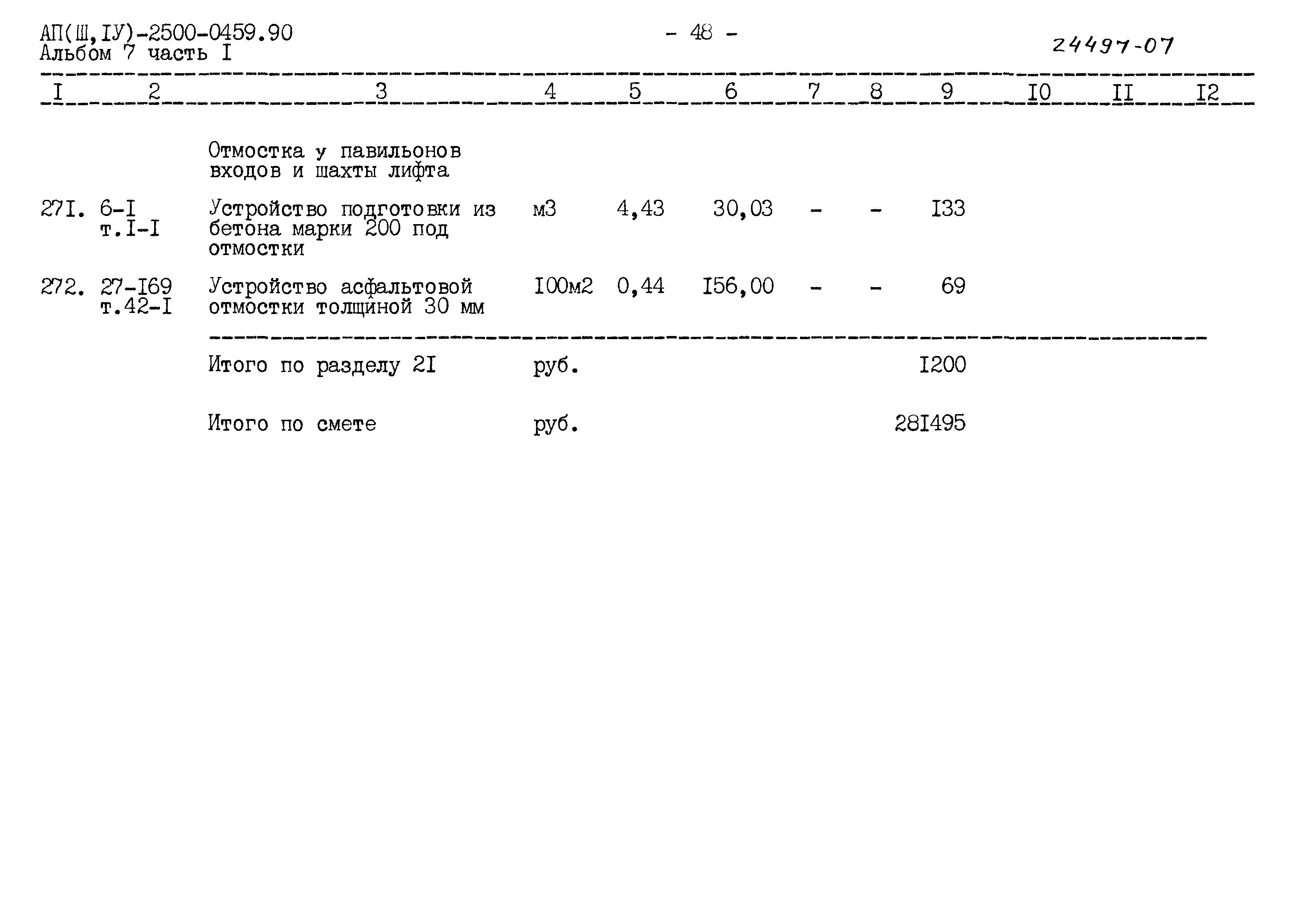 Типовые проектные решения А-II(III,IV)-2500-0459.90
