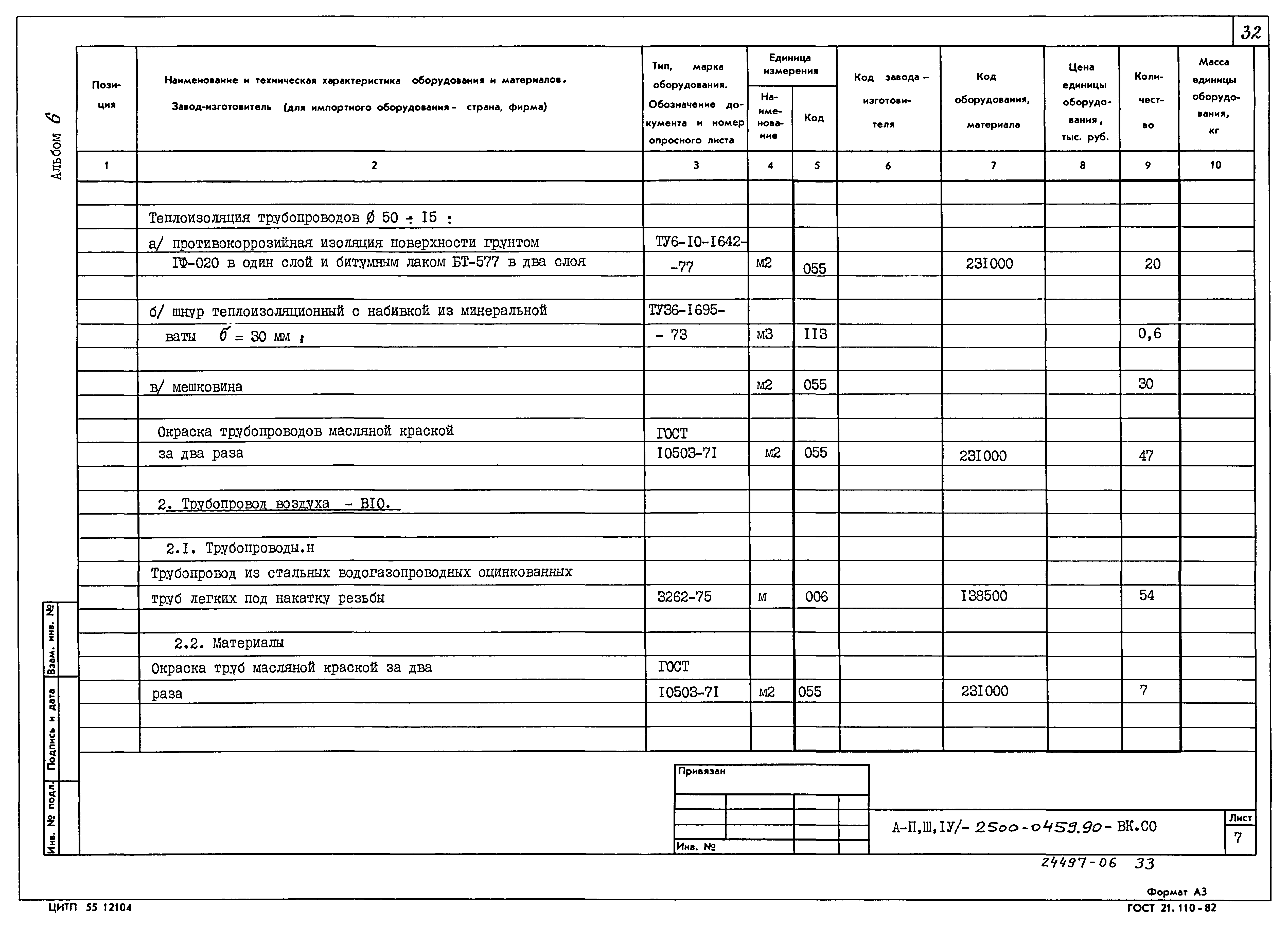 Типовые проектные решения А-II(III,IV)-2500-0459.90