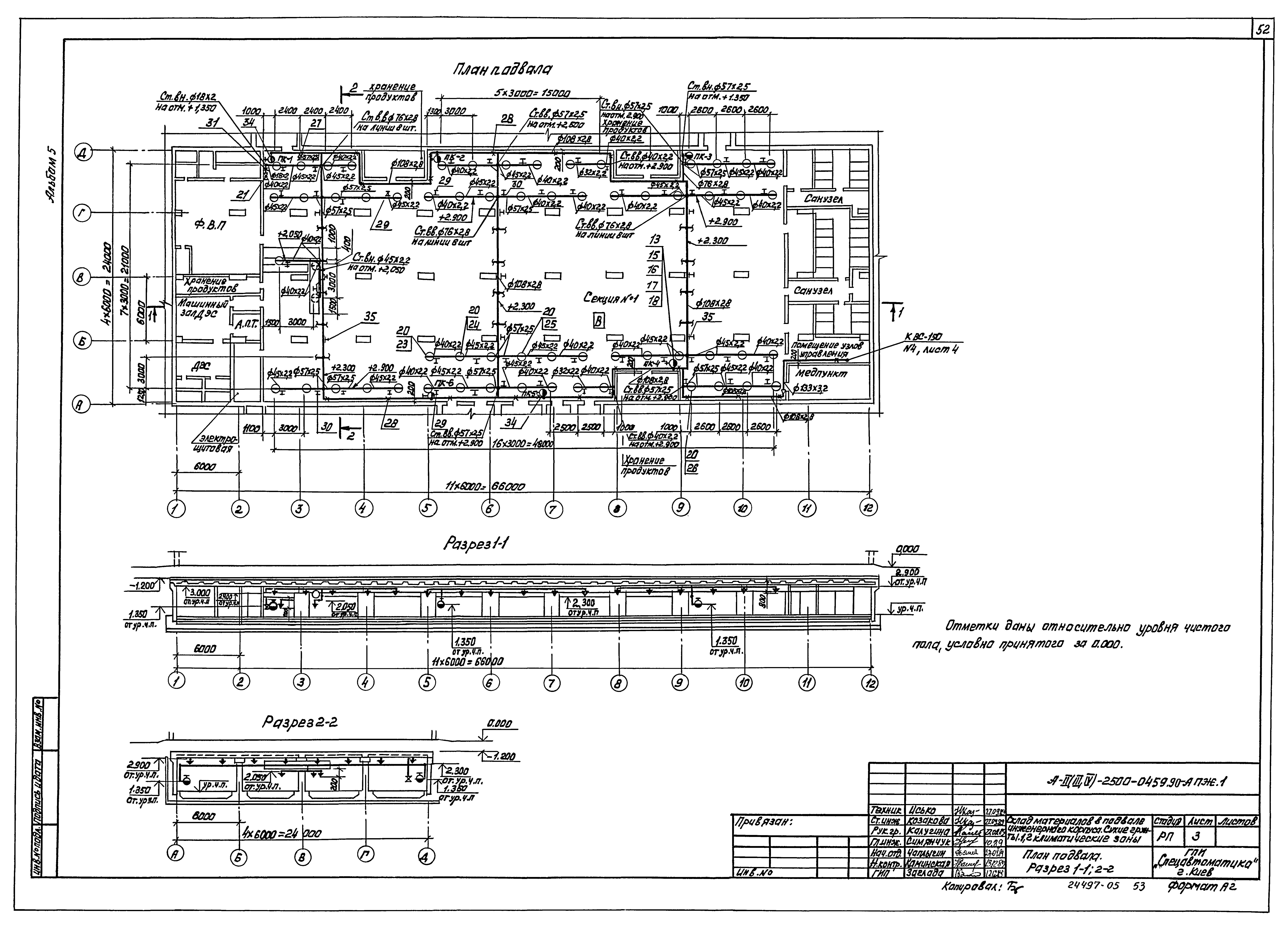 Типовые проектные решения А-II(III,IV)-2500-0459.90