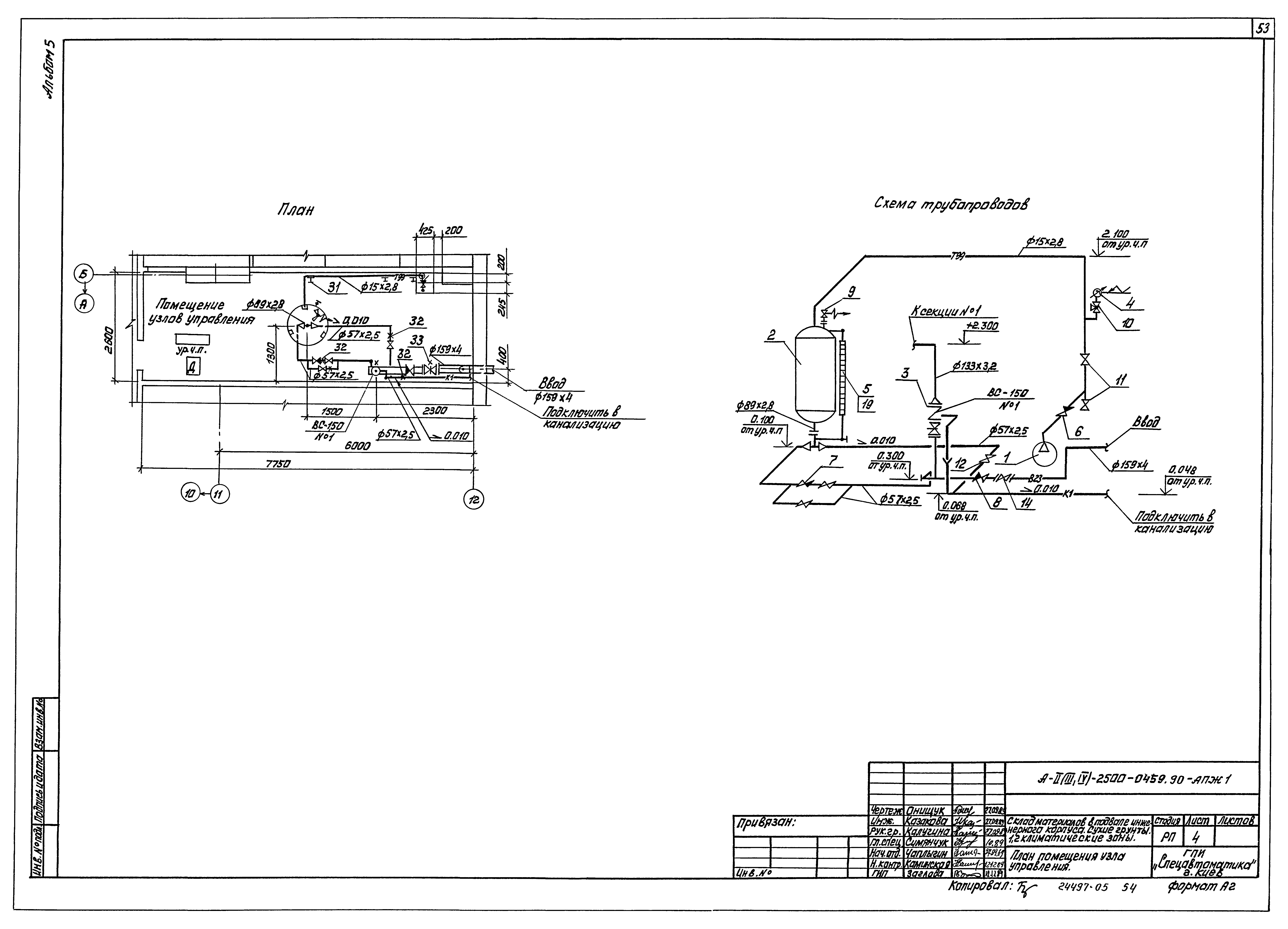 Типовые проектные решения А-II(III,IV)-2500-0459.90