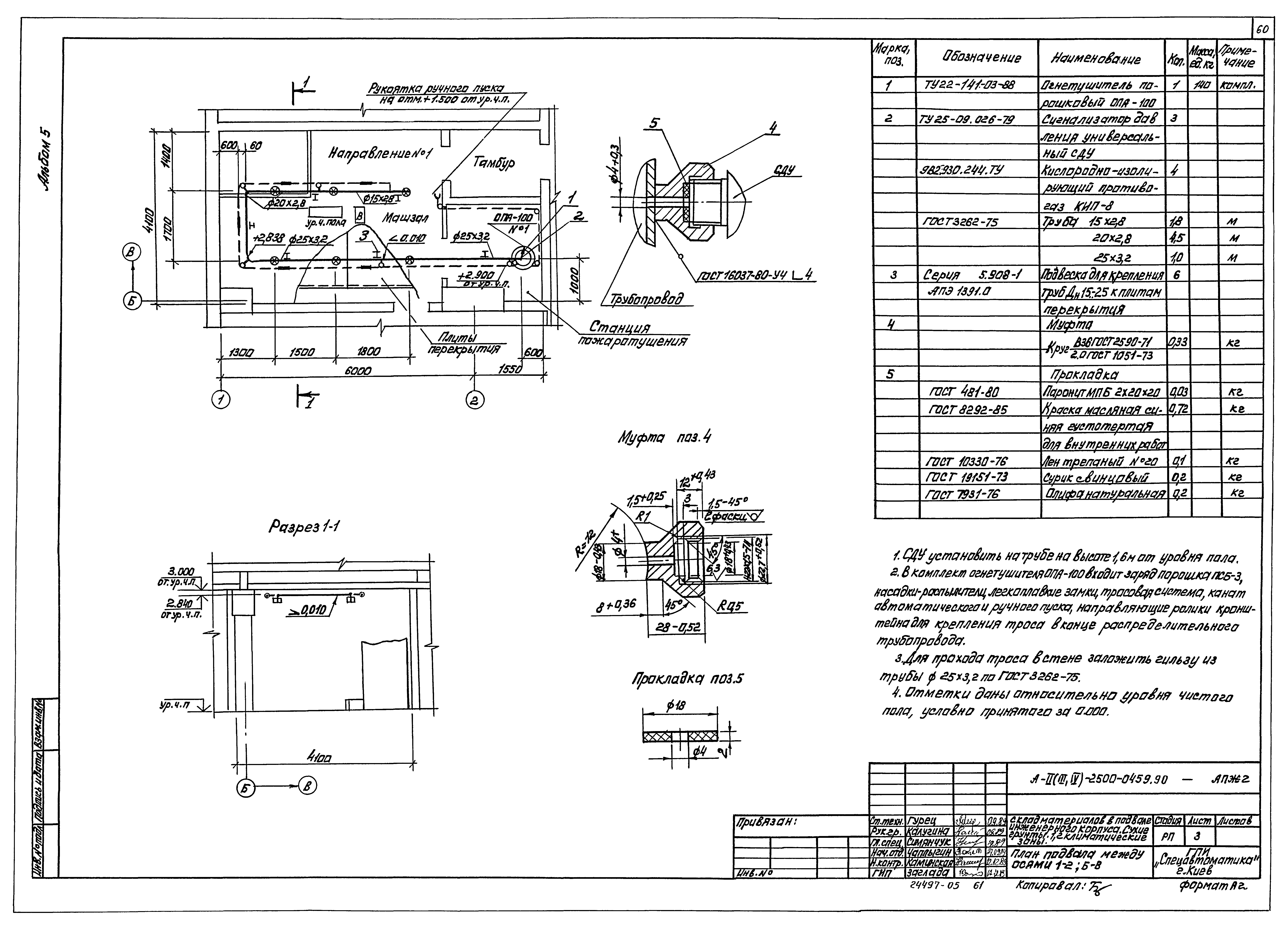 Типовые проектные решения А-II(III,IV)-2500-0459.90