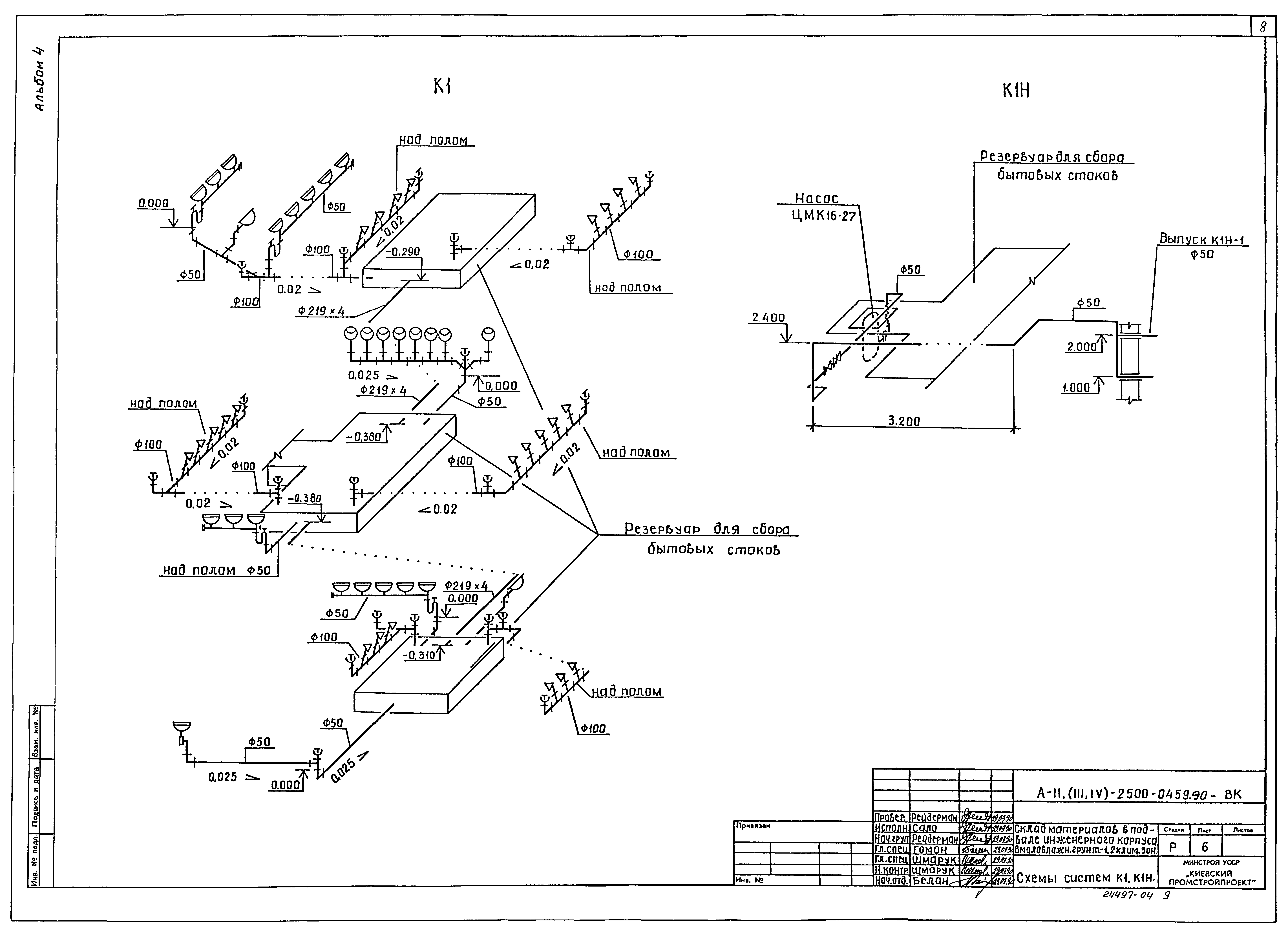 Типовые проектные решения А-II(III,IV)-2500-0459.90