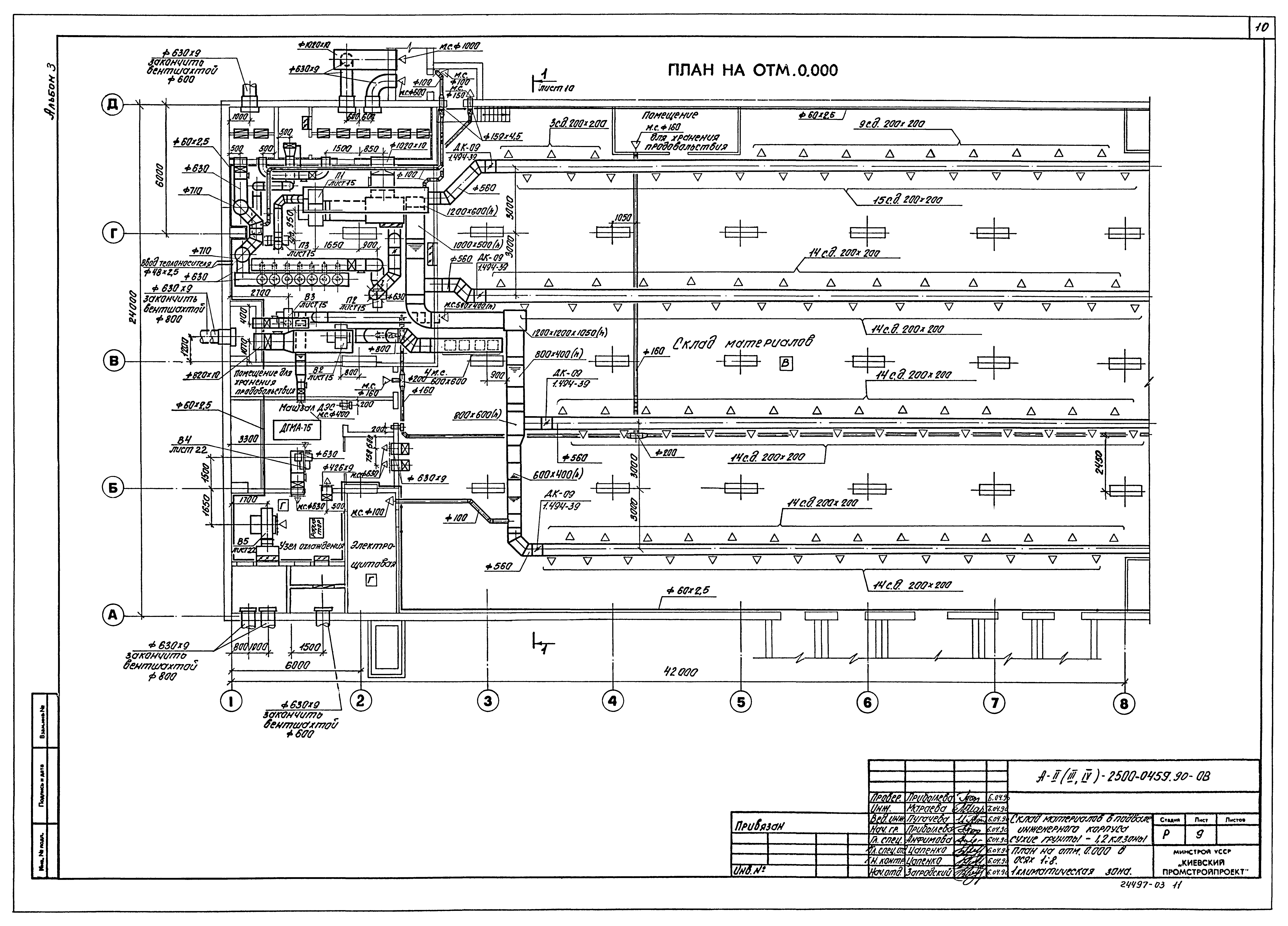 Типовые проектные решения А-II(III,IV)-2500-0459.90