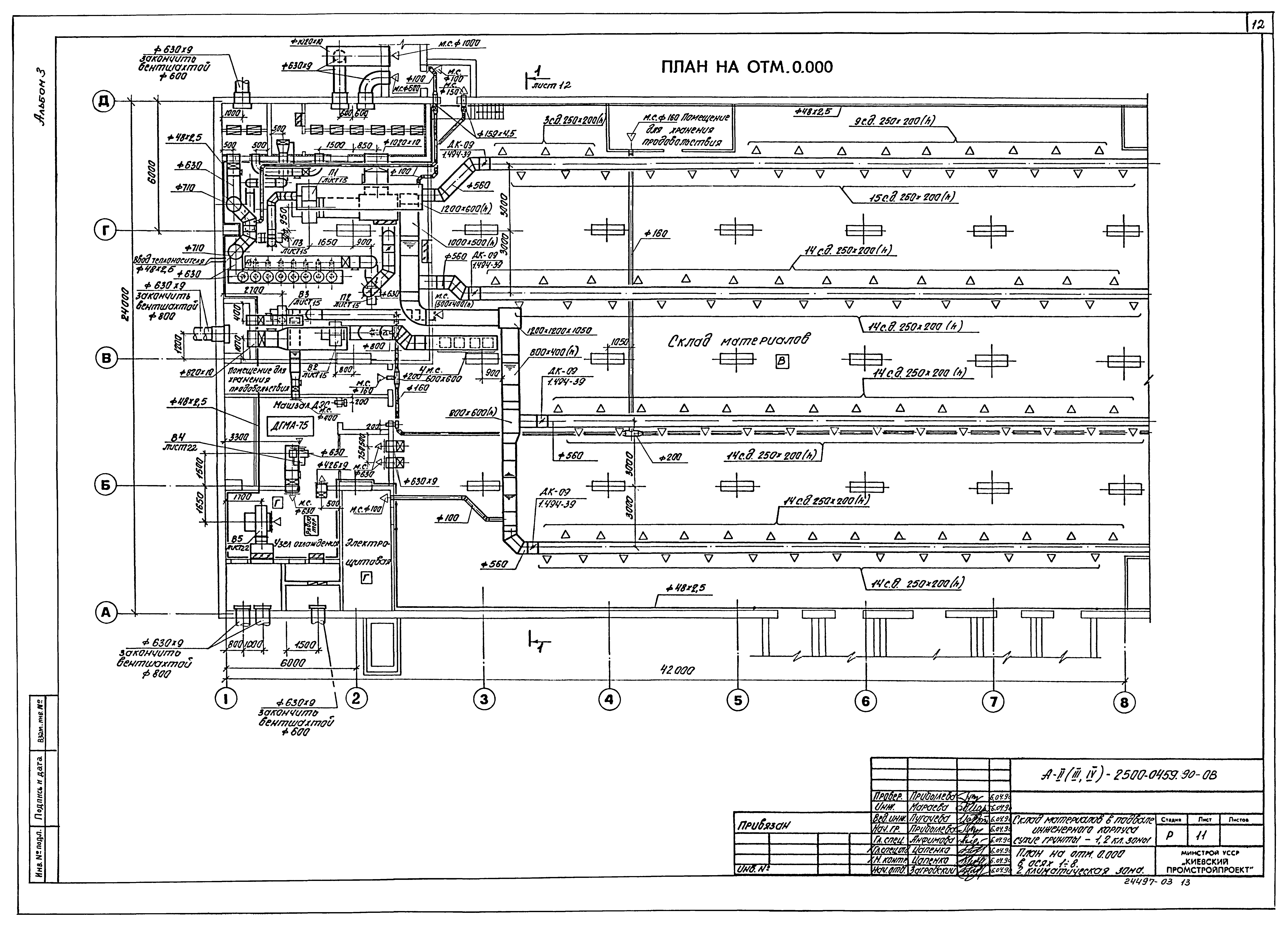 Типовые проектные решения А-II(III,IV)-2500-0459.90
