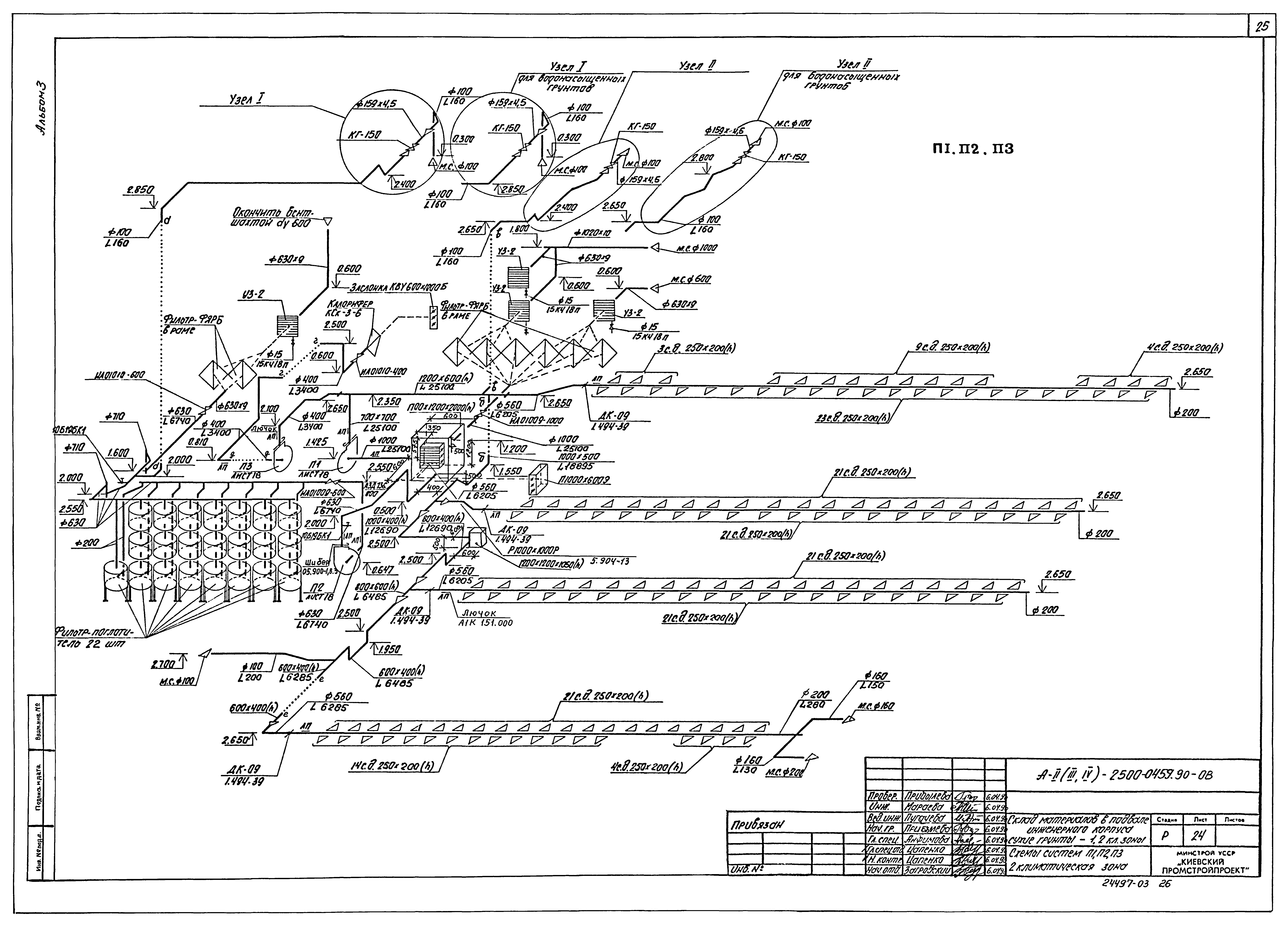 Типовые проектные решения А-II(III,IV)-2500-0459.90