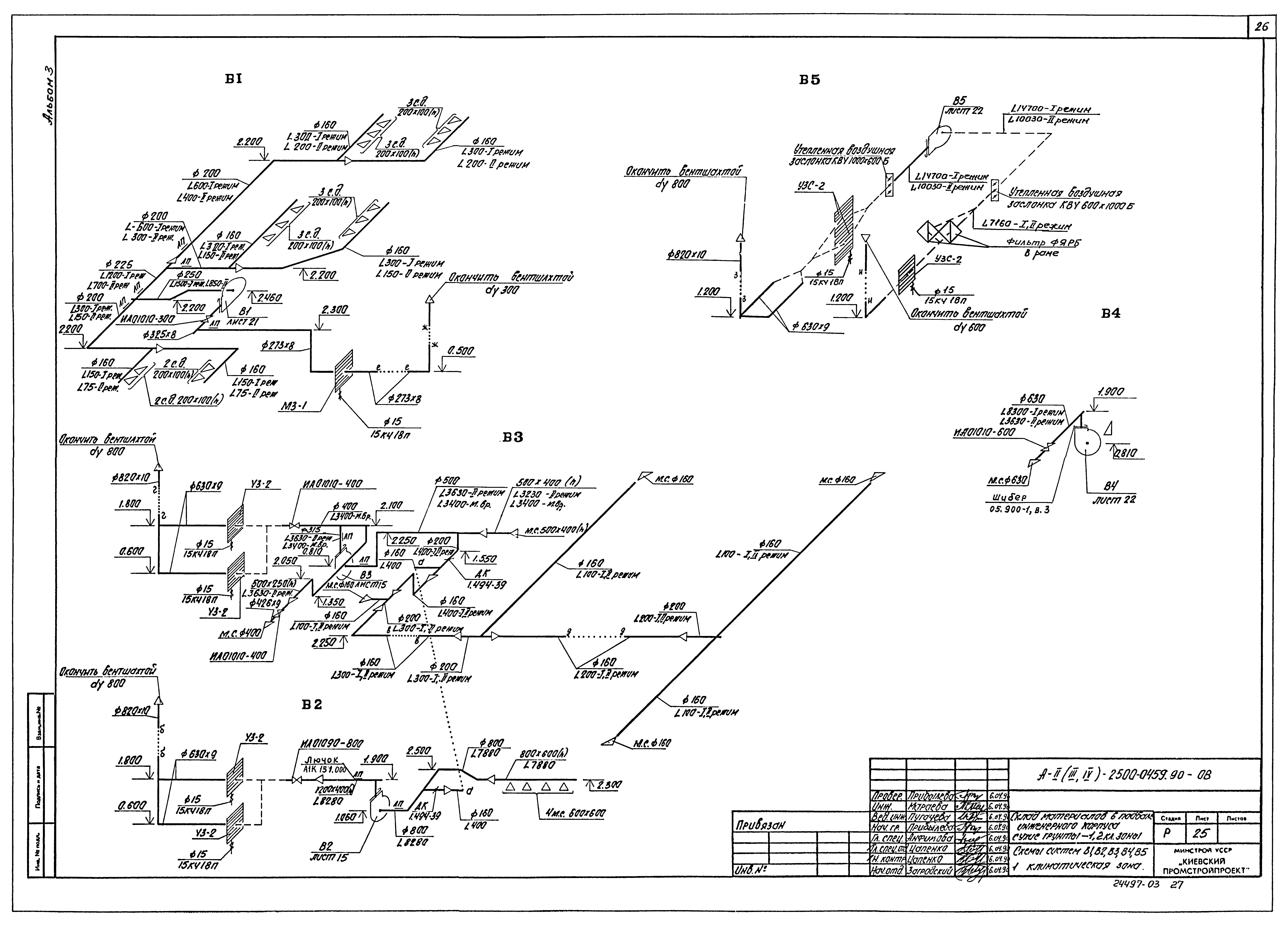 Типовые проектные решения А-II(III,IV)-2500-0459.90