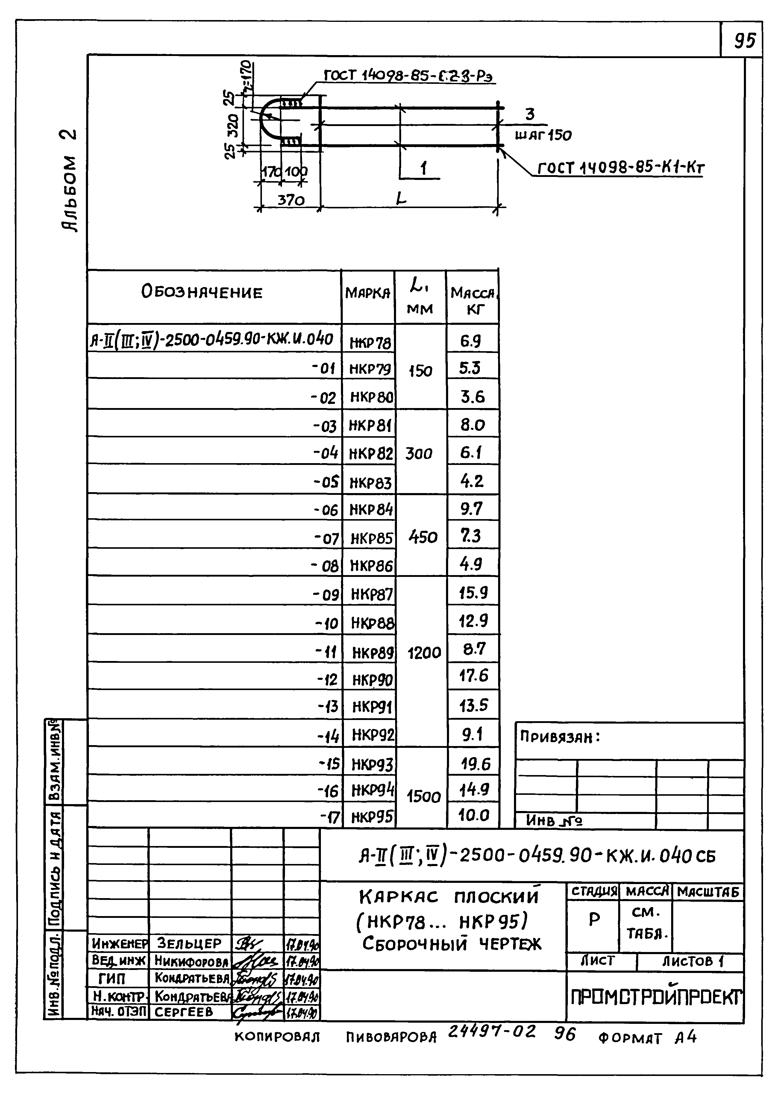 Типовые проектные решения А-II(III,IV)-2500-0459.90
