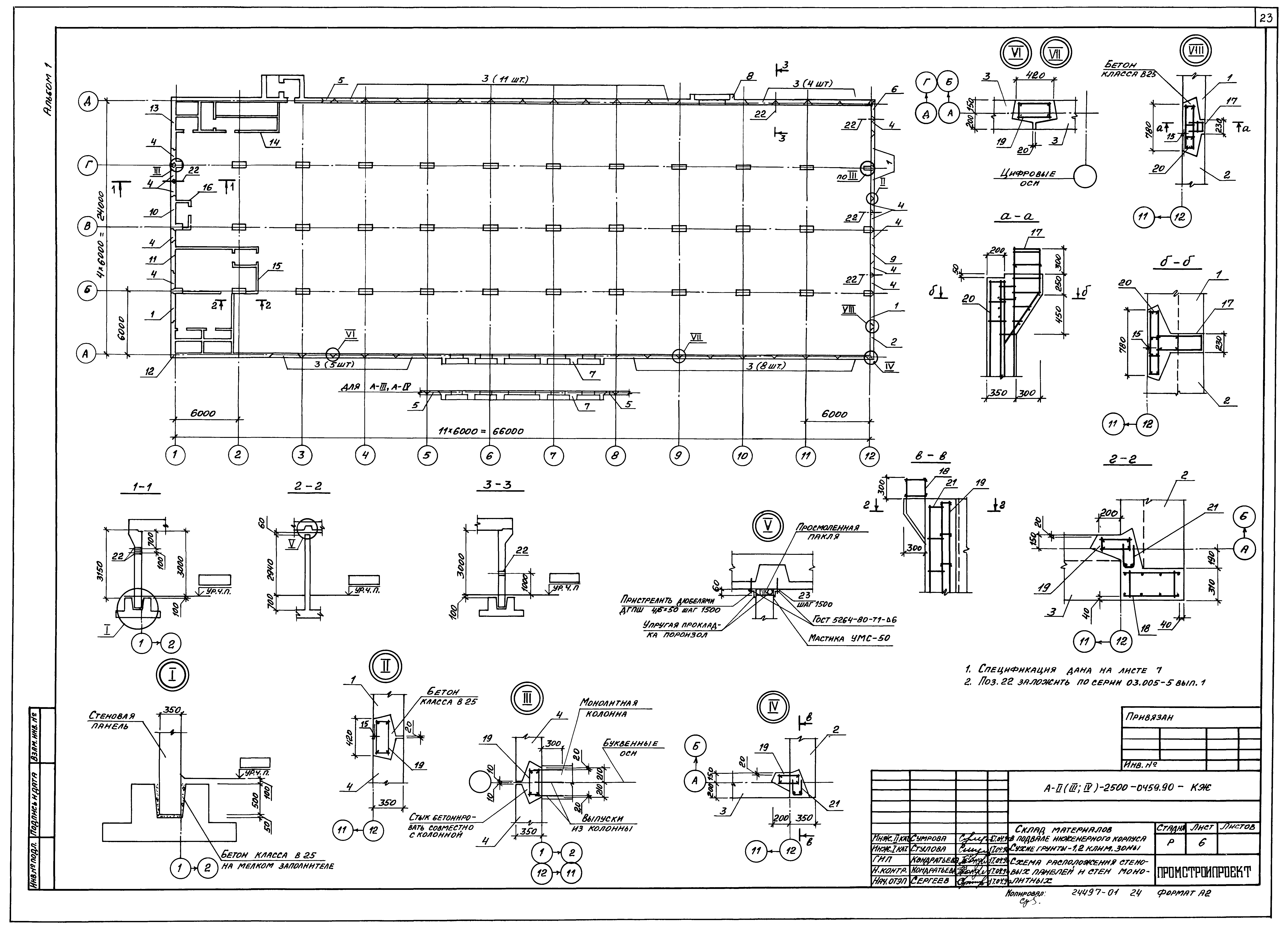 Типовые проектные решения А-II(III,IV)-2500-0459.90