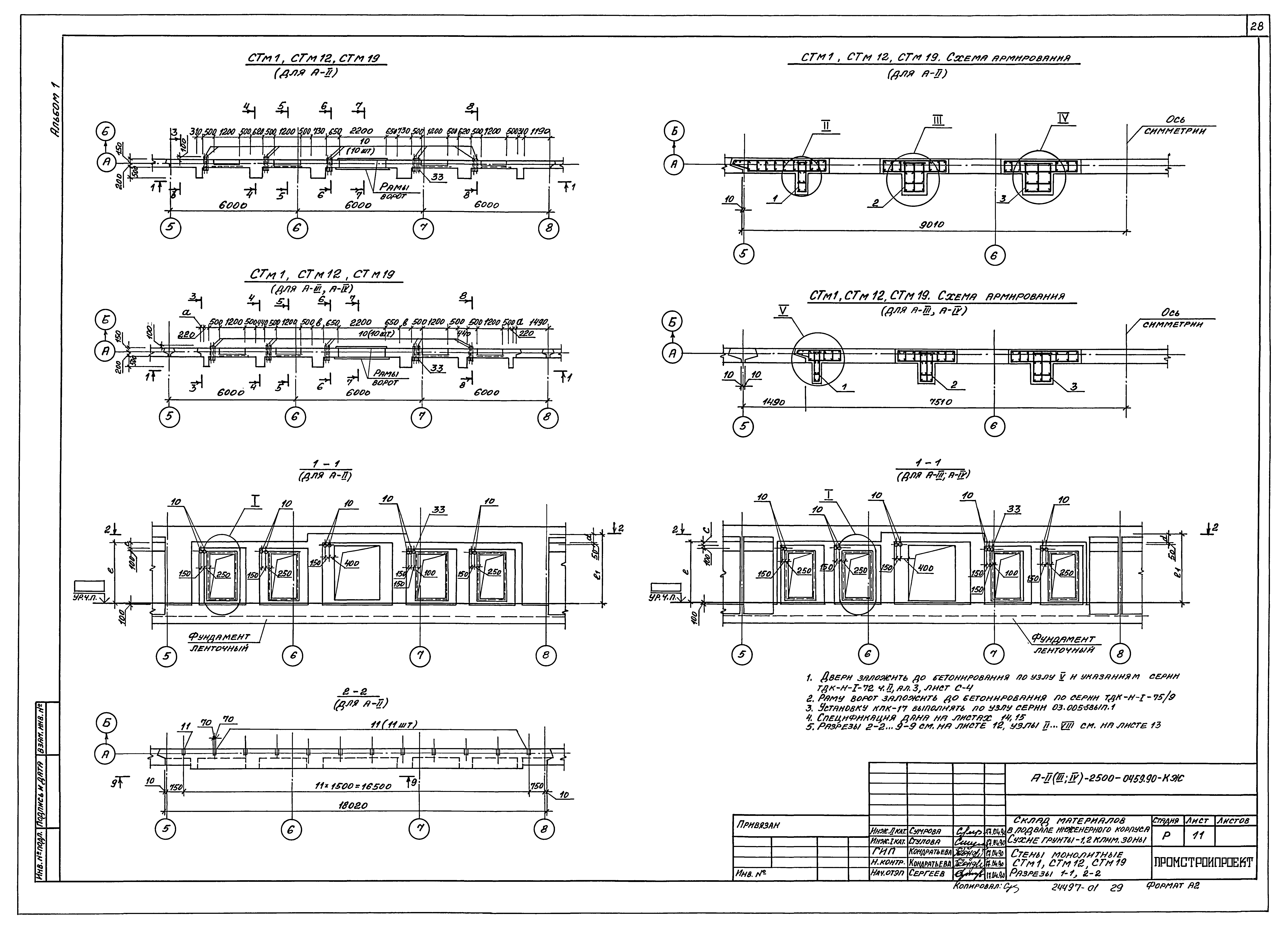 Типовые проектные решения А-II(III,IV)-2500-0459.90