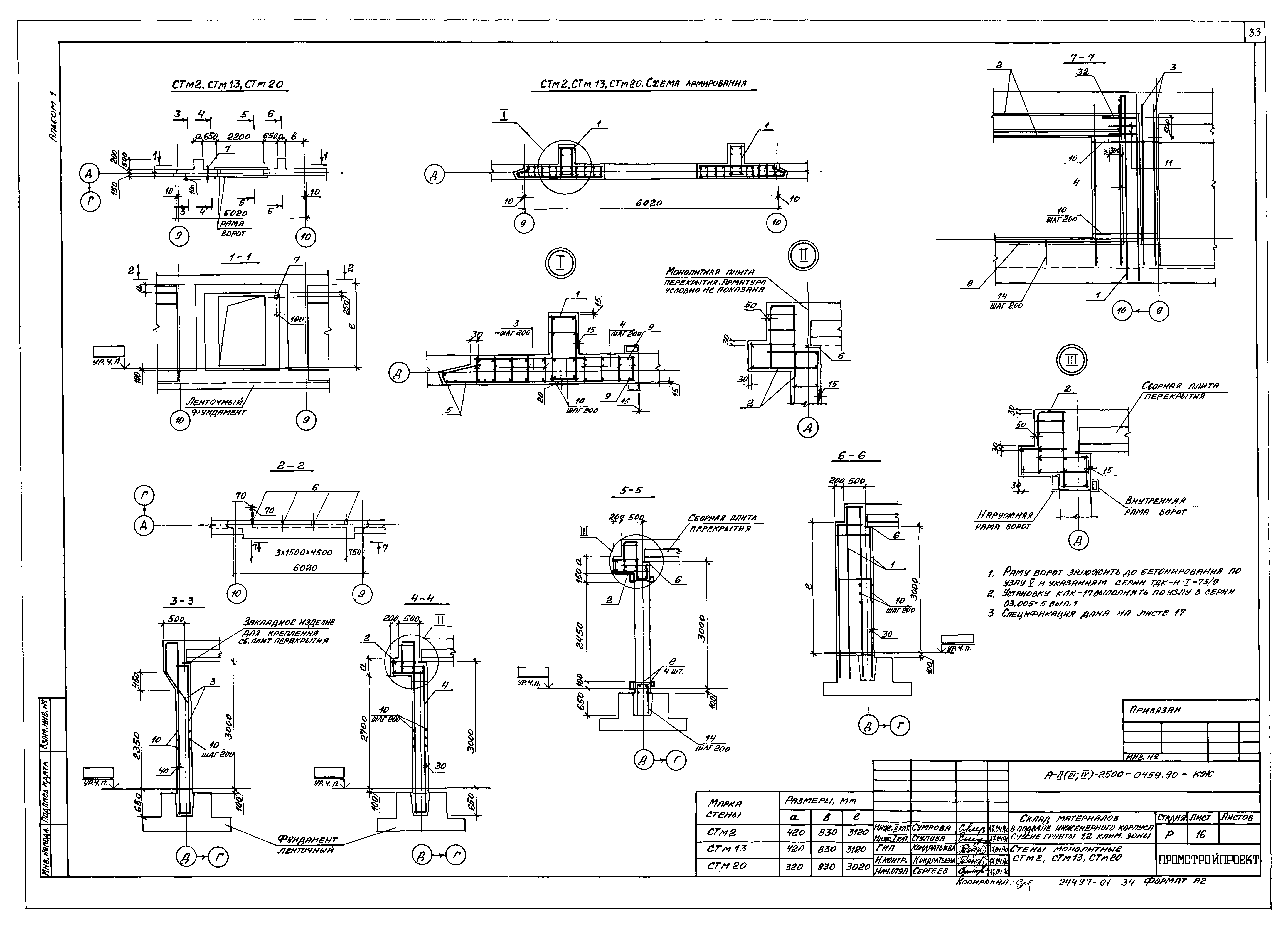 Типовые проектные решения А-II(III,IV)-2500-0459.90