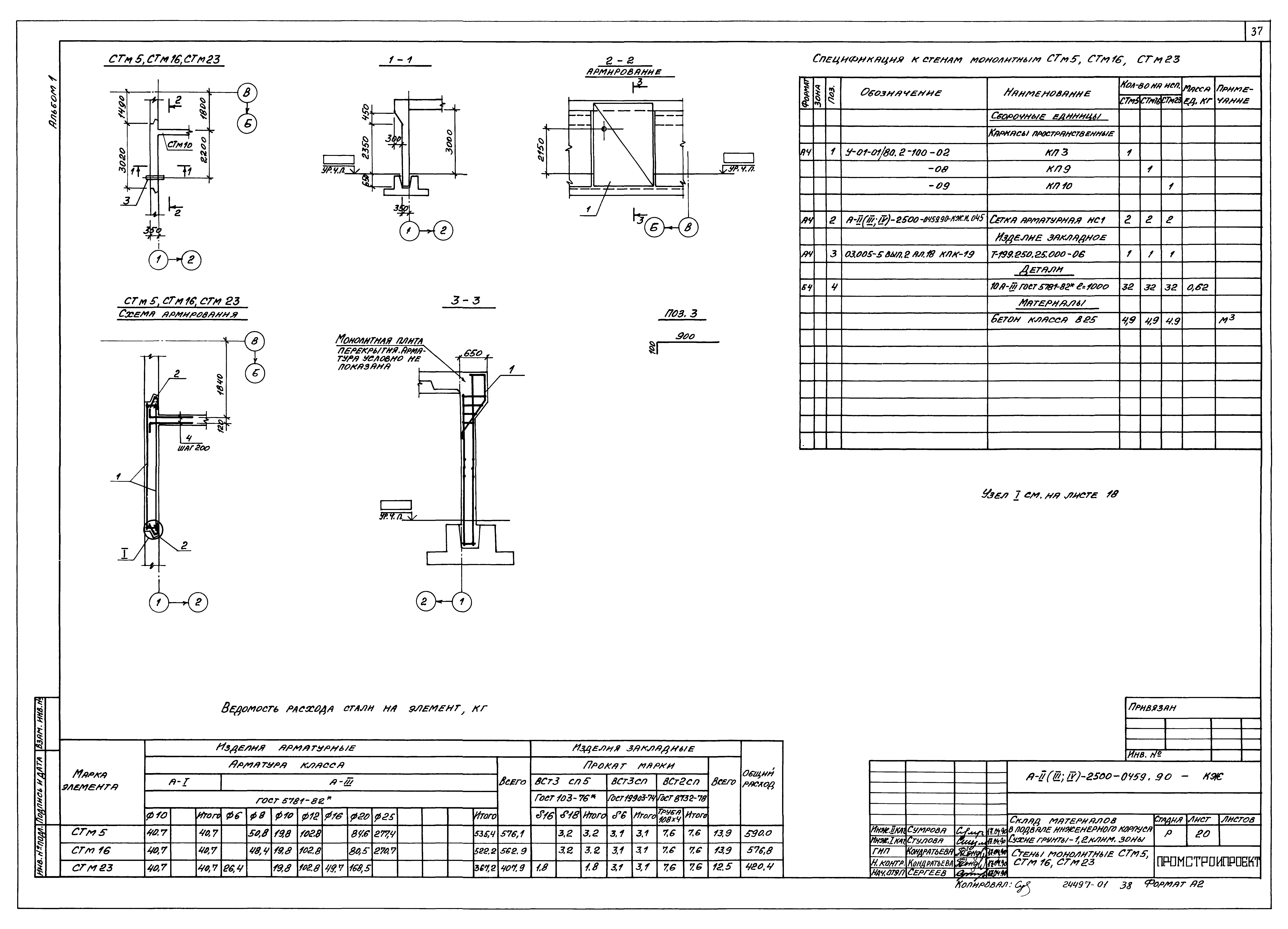 Типовые проектные решения А-II(III,IV)-2500-0459.90