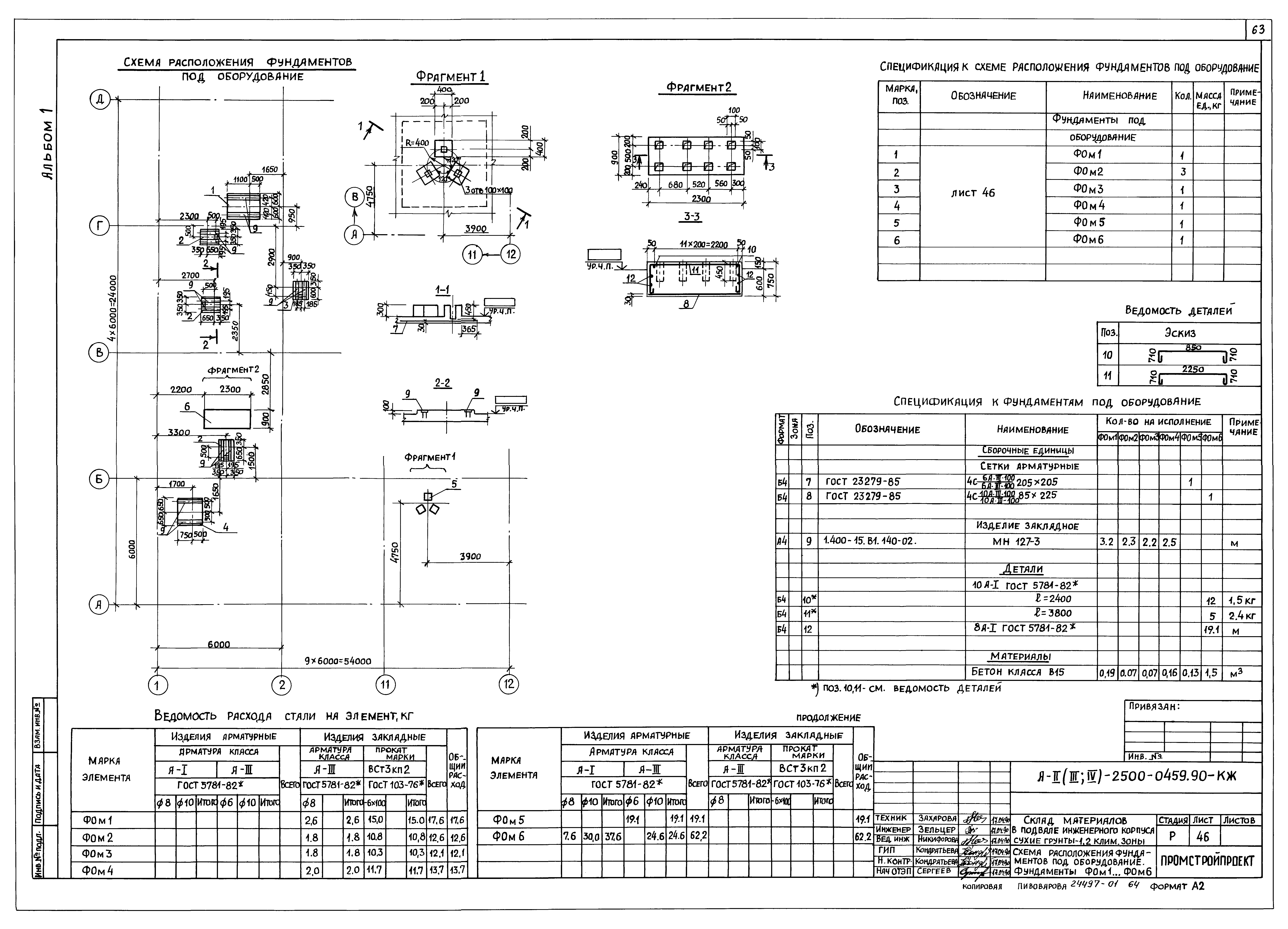 Типовые проектные решения А-II(III,IV)-2500-0459.90