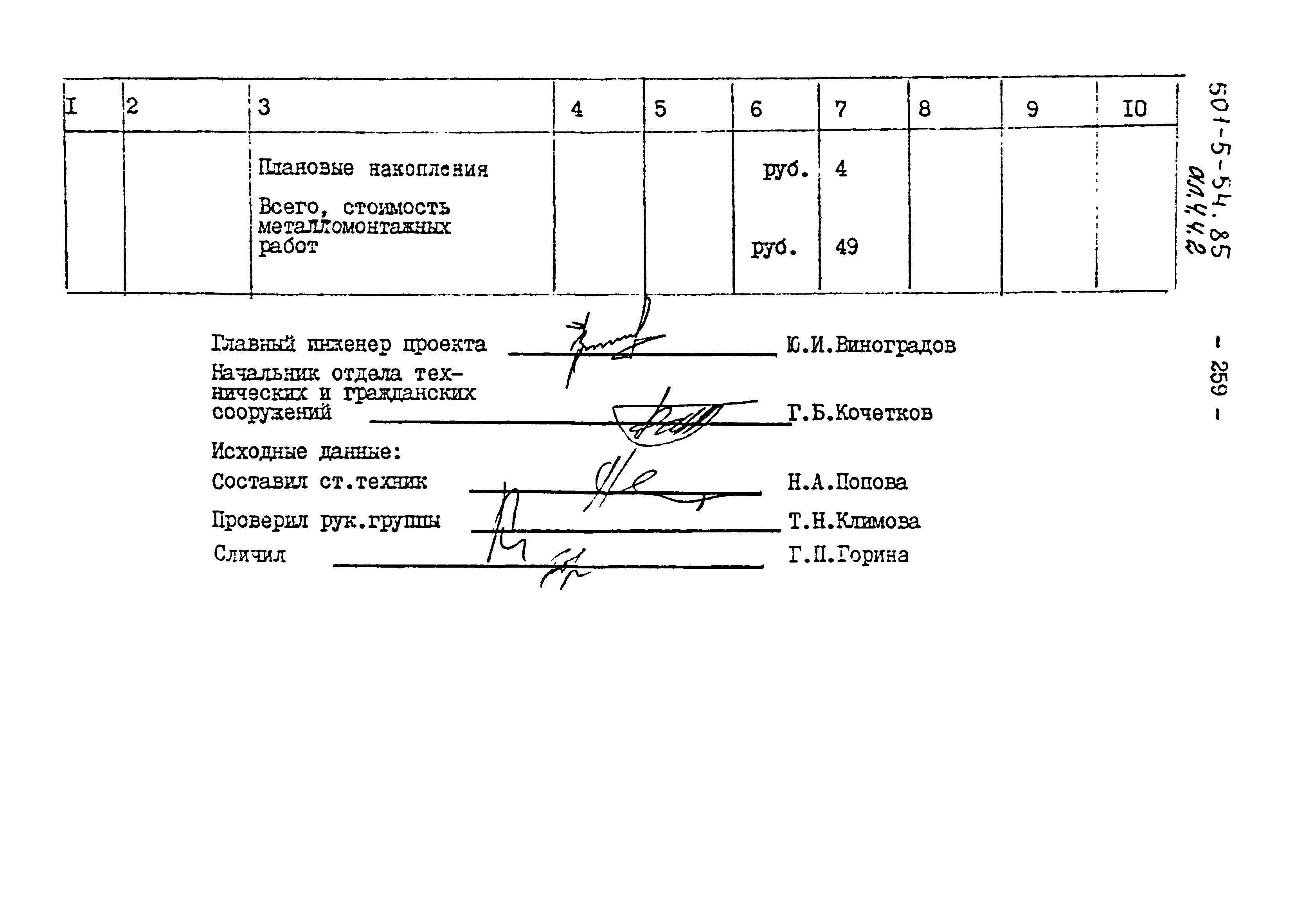 Типовой проект 501-5-54.85