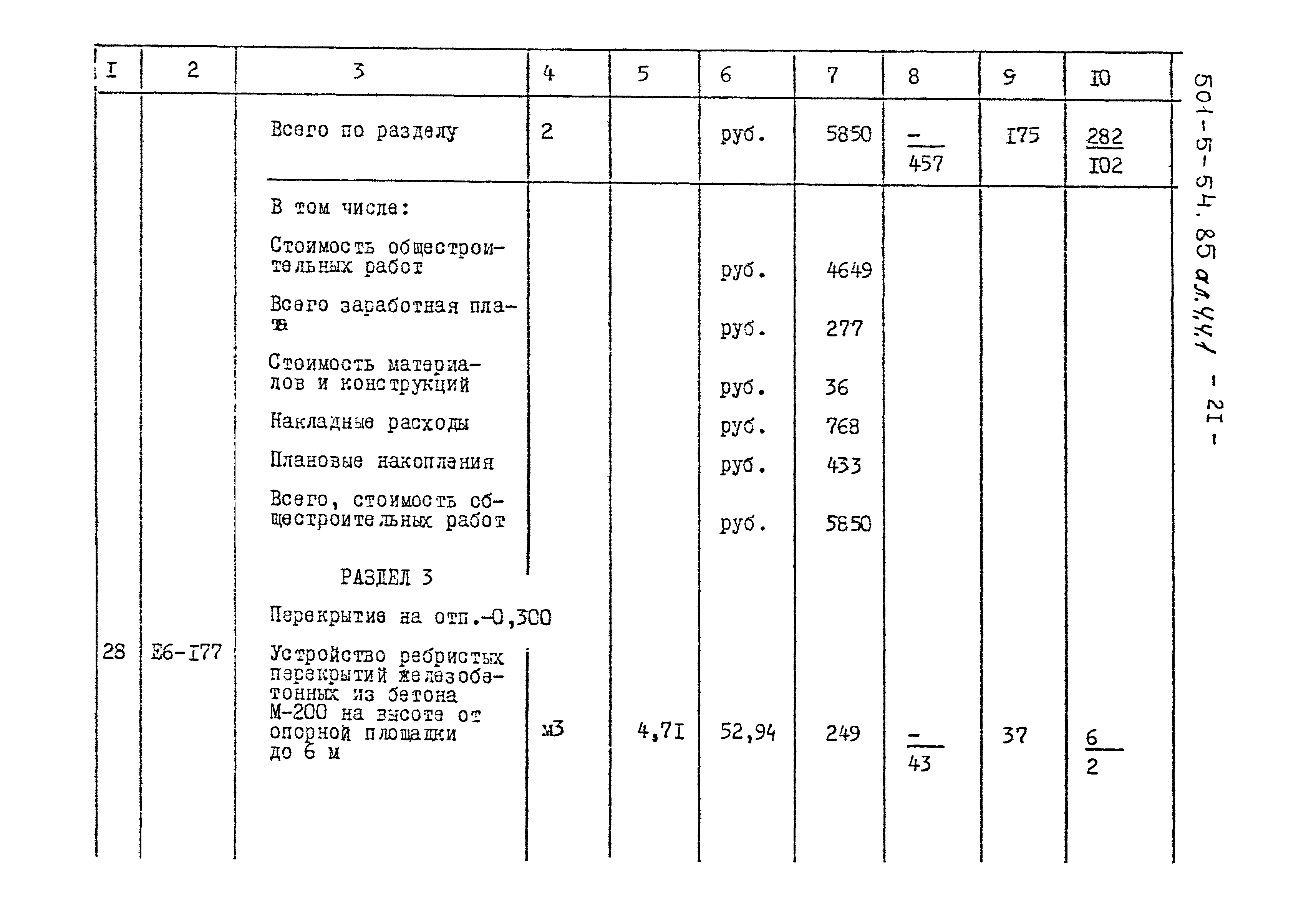 Типовой проект 501-5-54.85