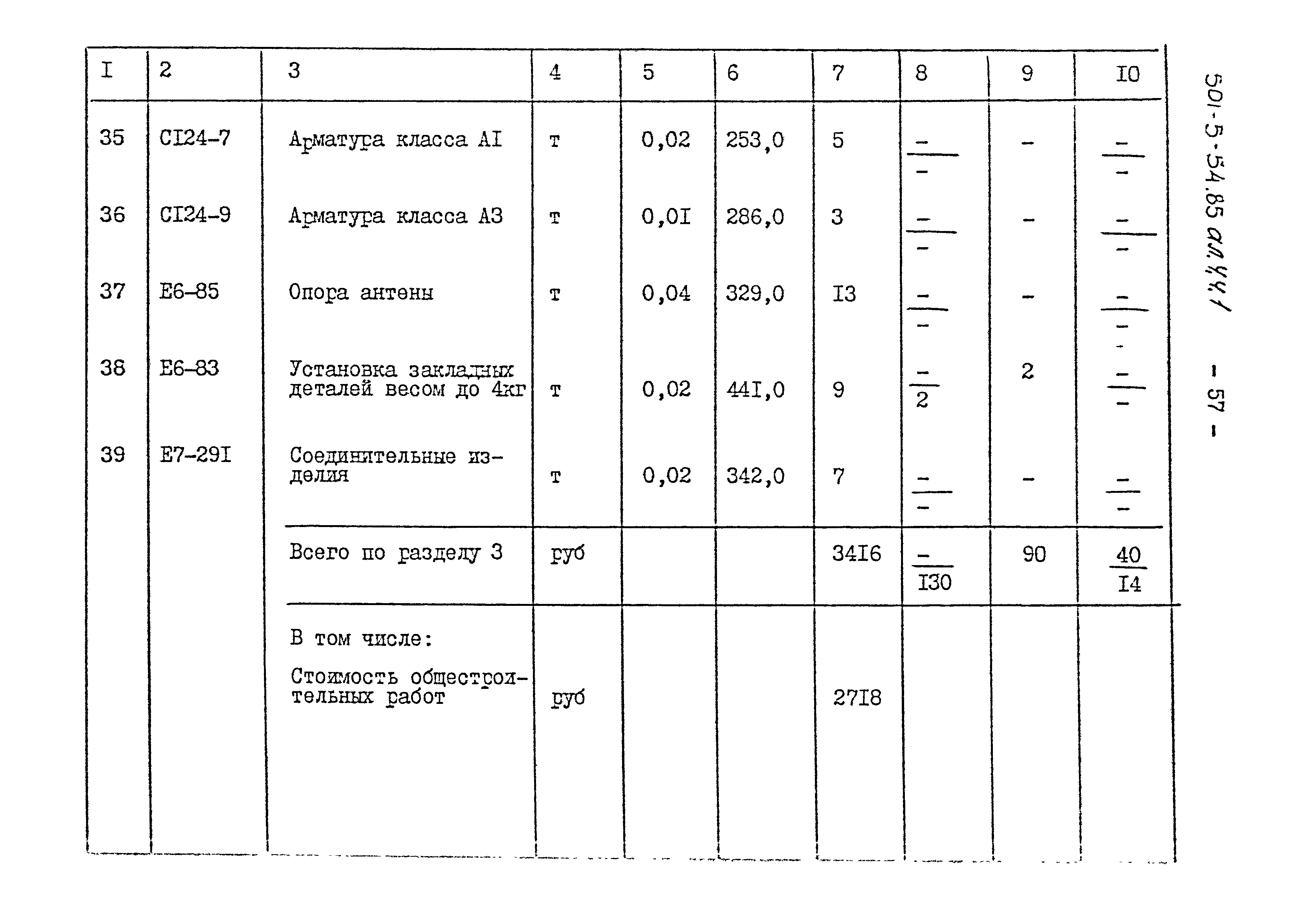 Типовой проект 501-5-54.85