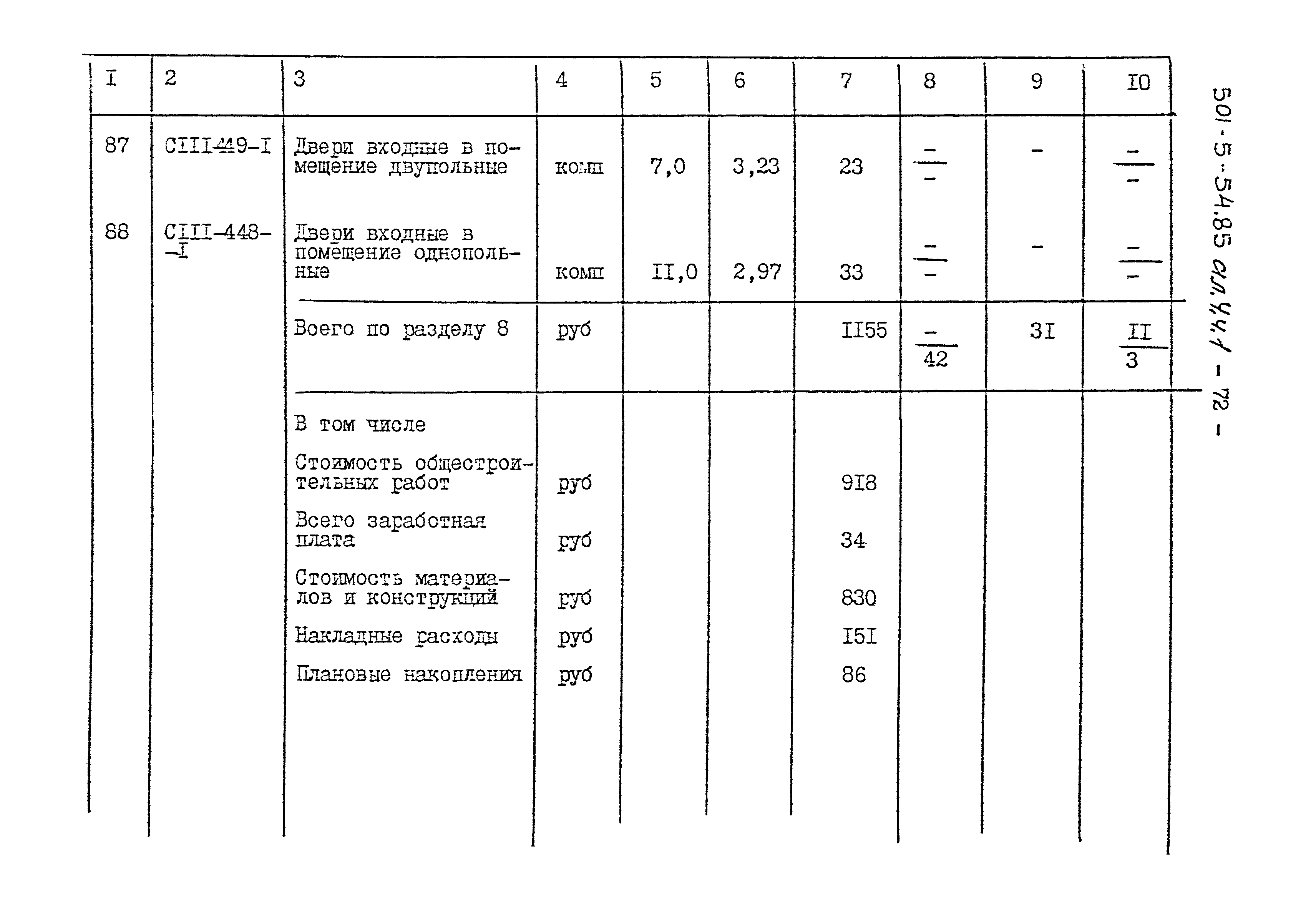 Типовой проект 501-5-54.85