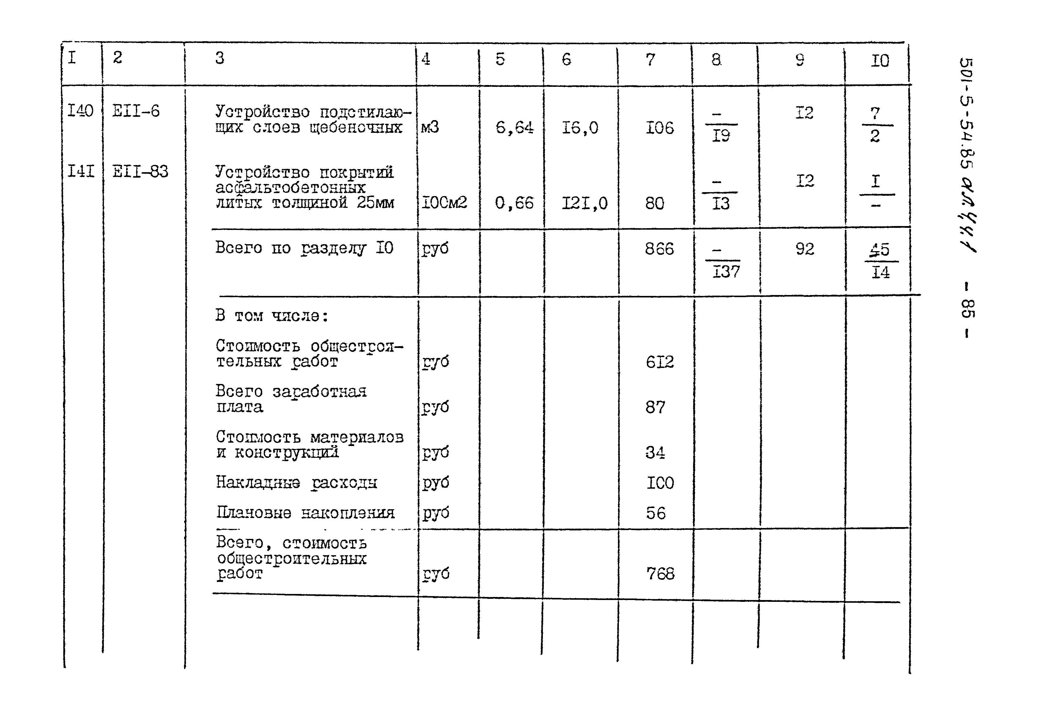 Типовой проект 501-5-54.85
