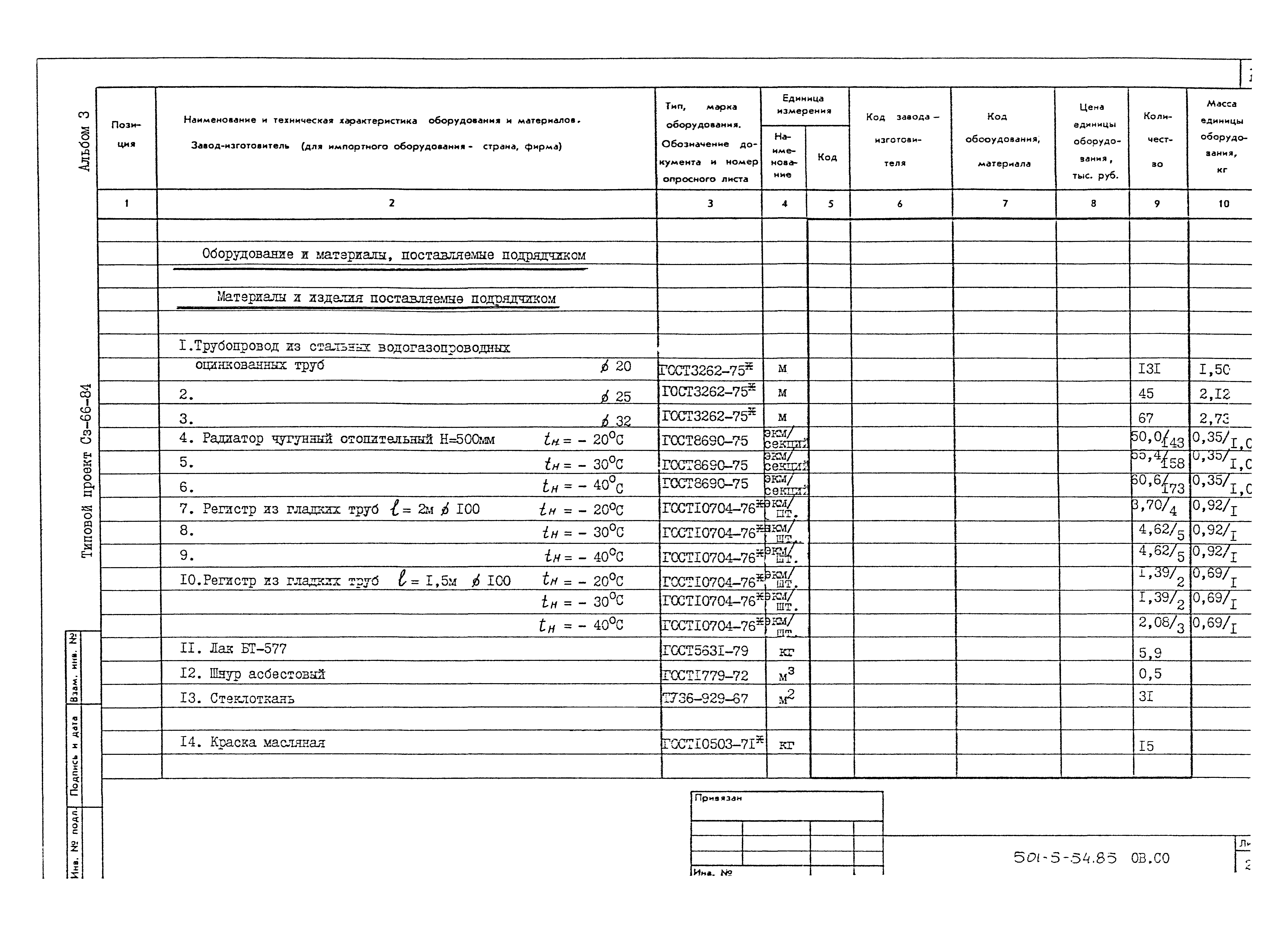 Типовой проект 501-5-54.85