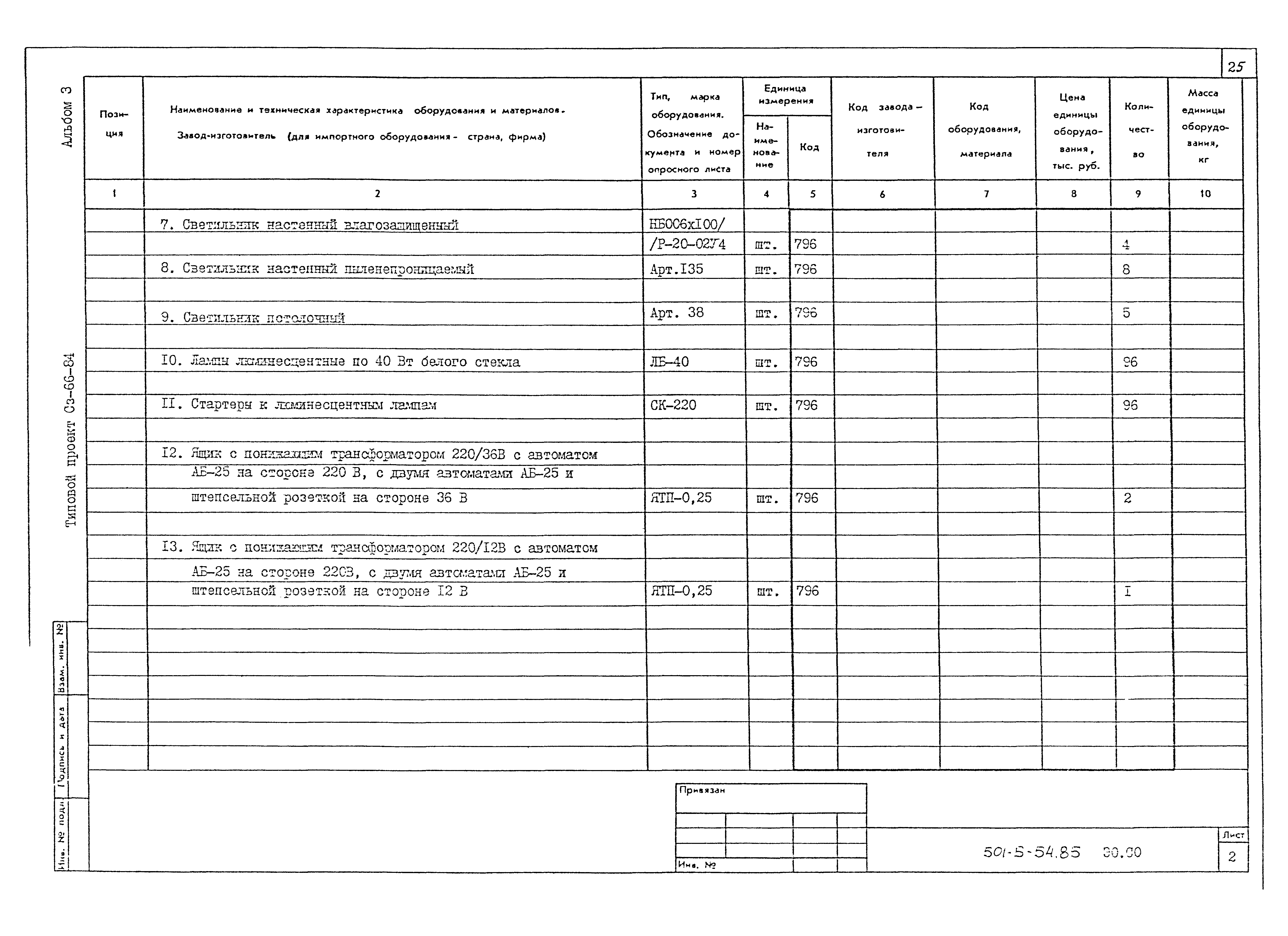 Типовой проект 501-5-54.85