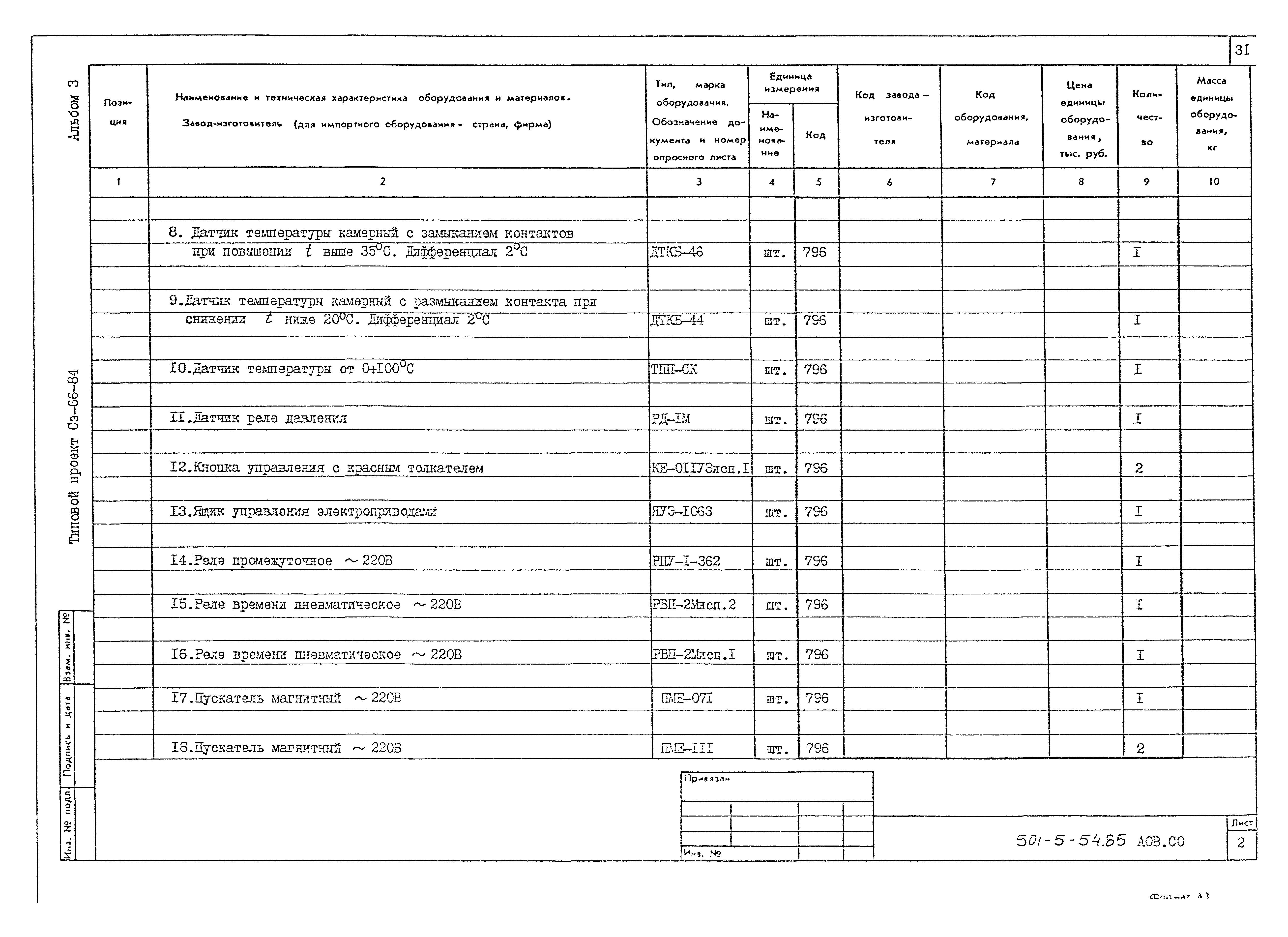 Типовой проект 501-5-54.85