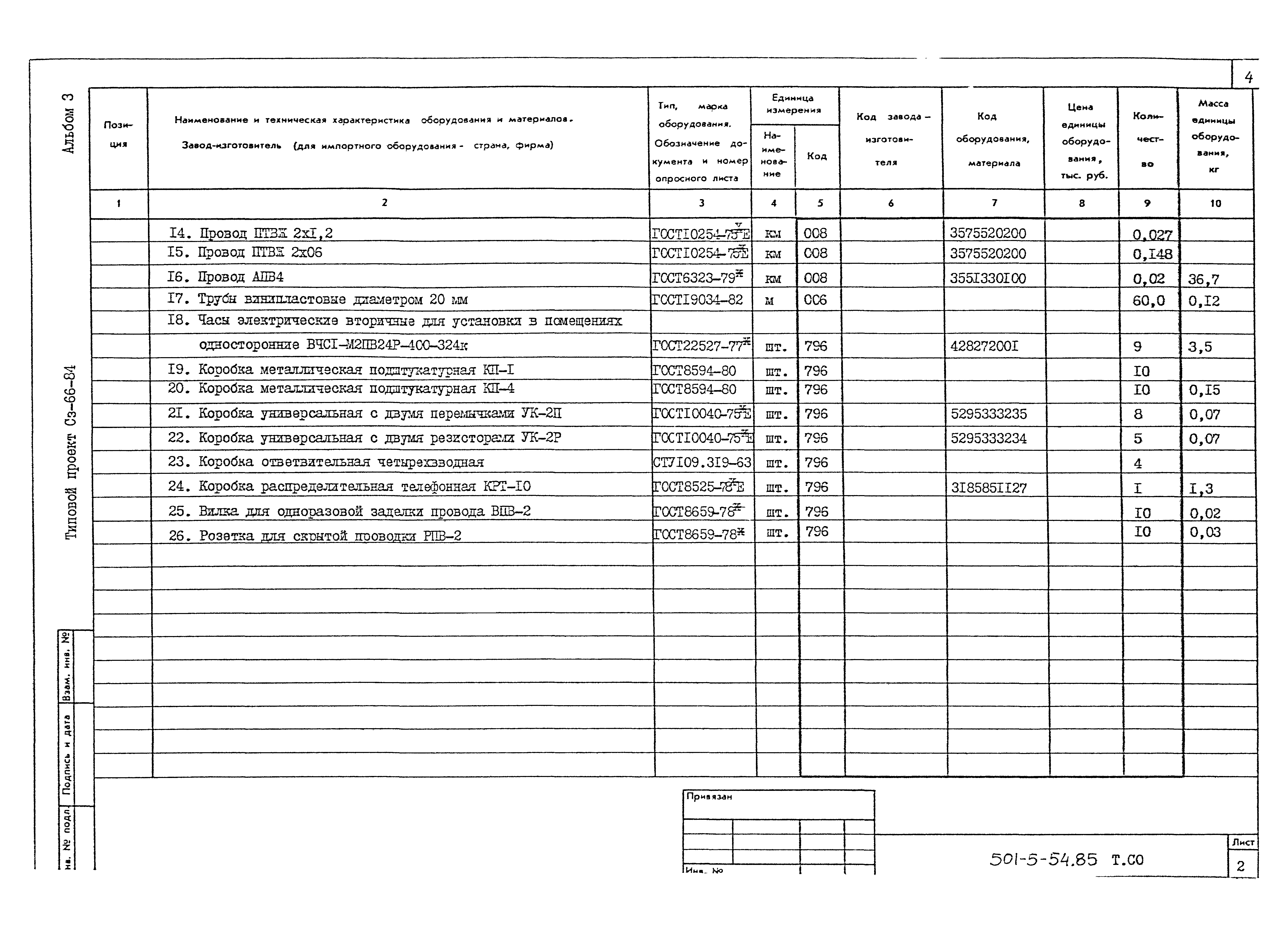 Типовой проект 501-5-54.85