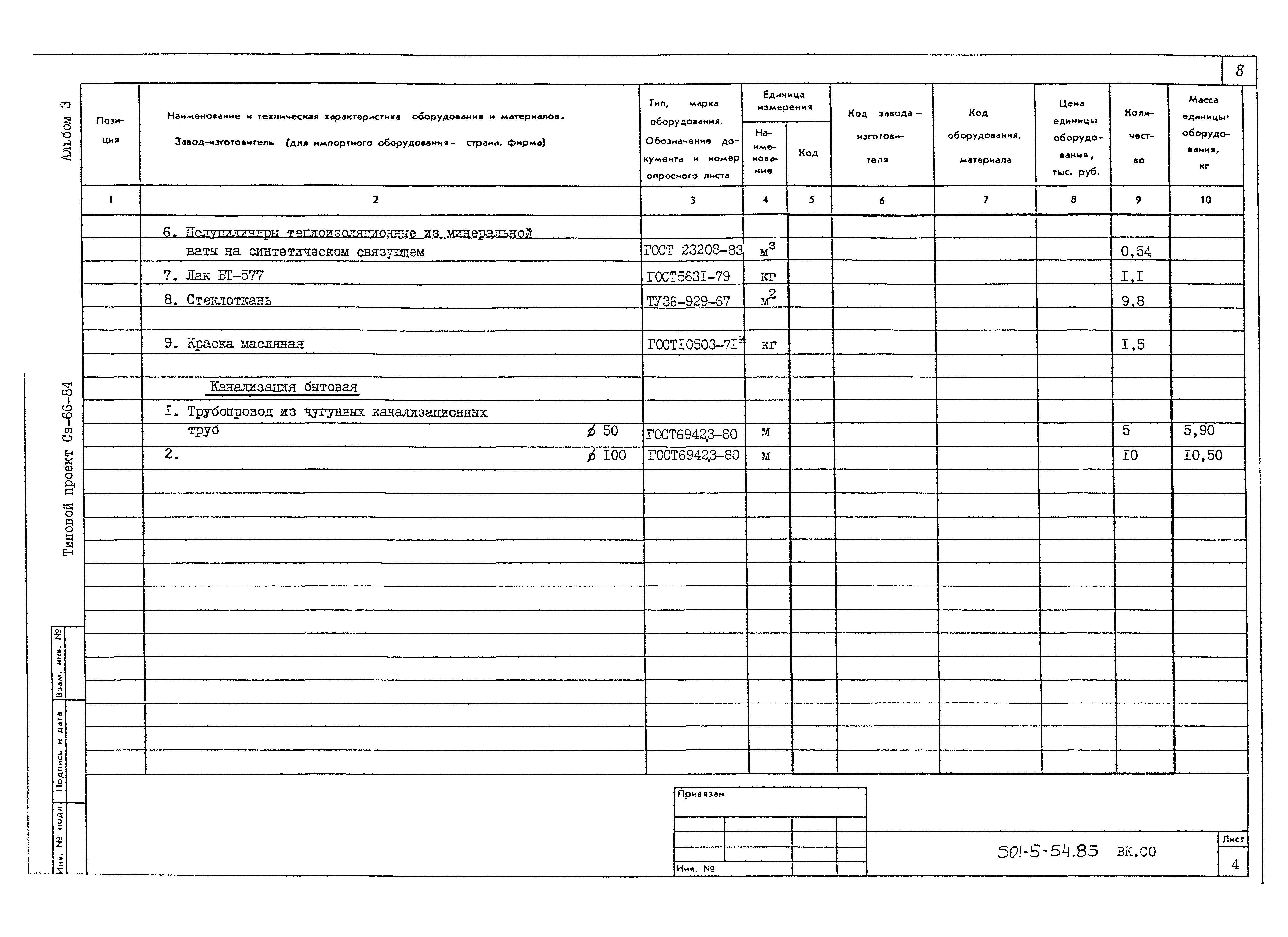 Типовой проект 501-5-54.85
