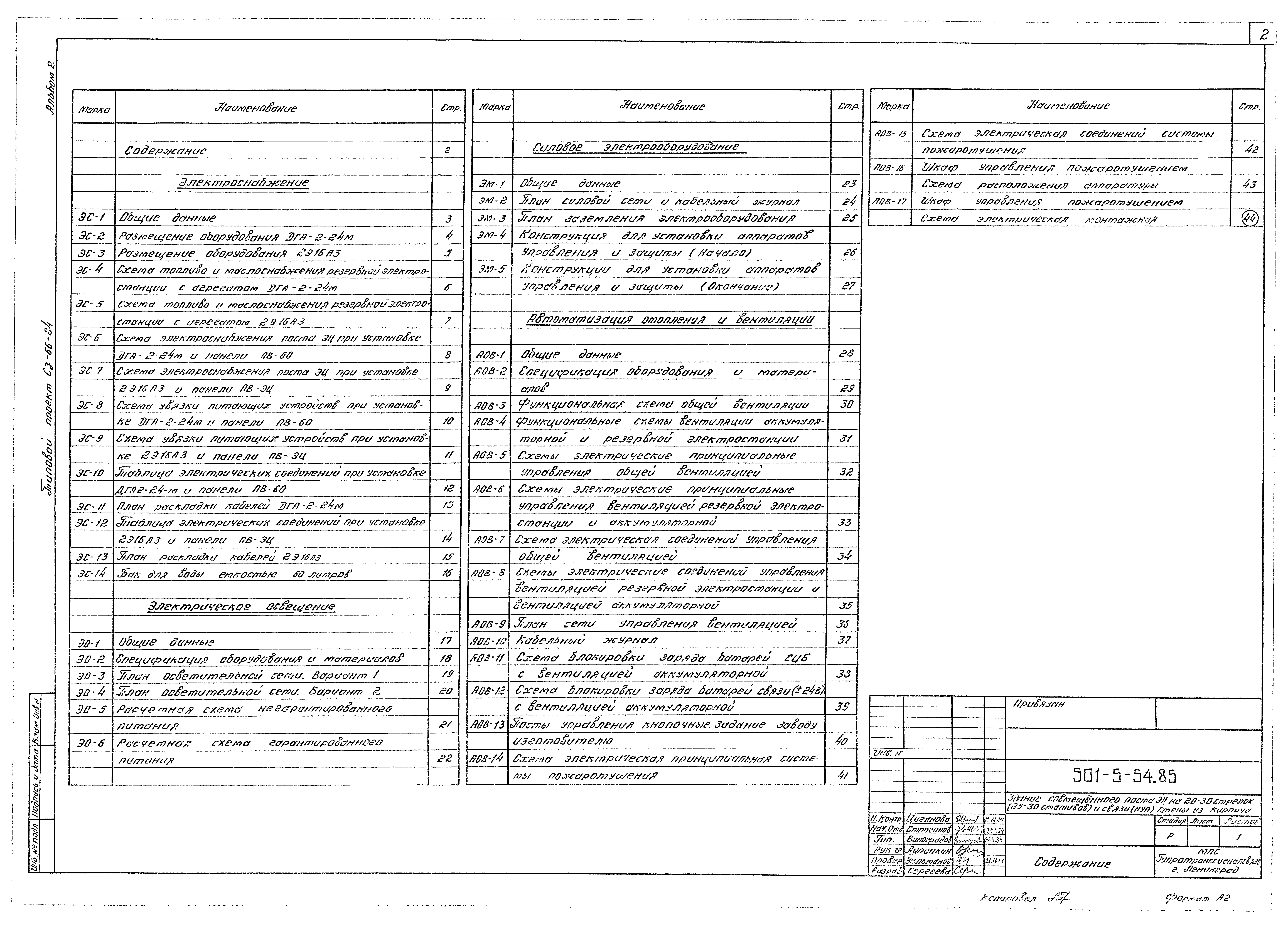 Типовой проект 501-5-54.85