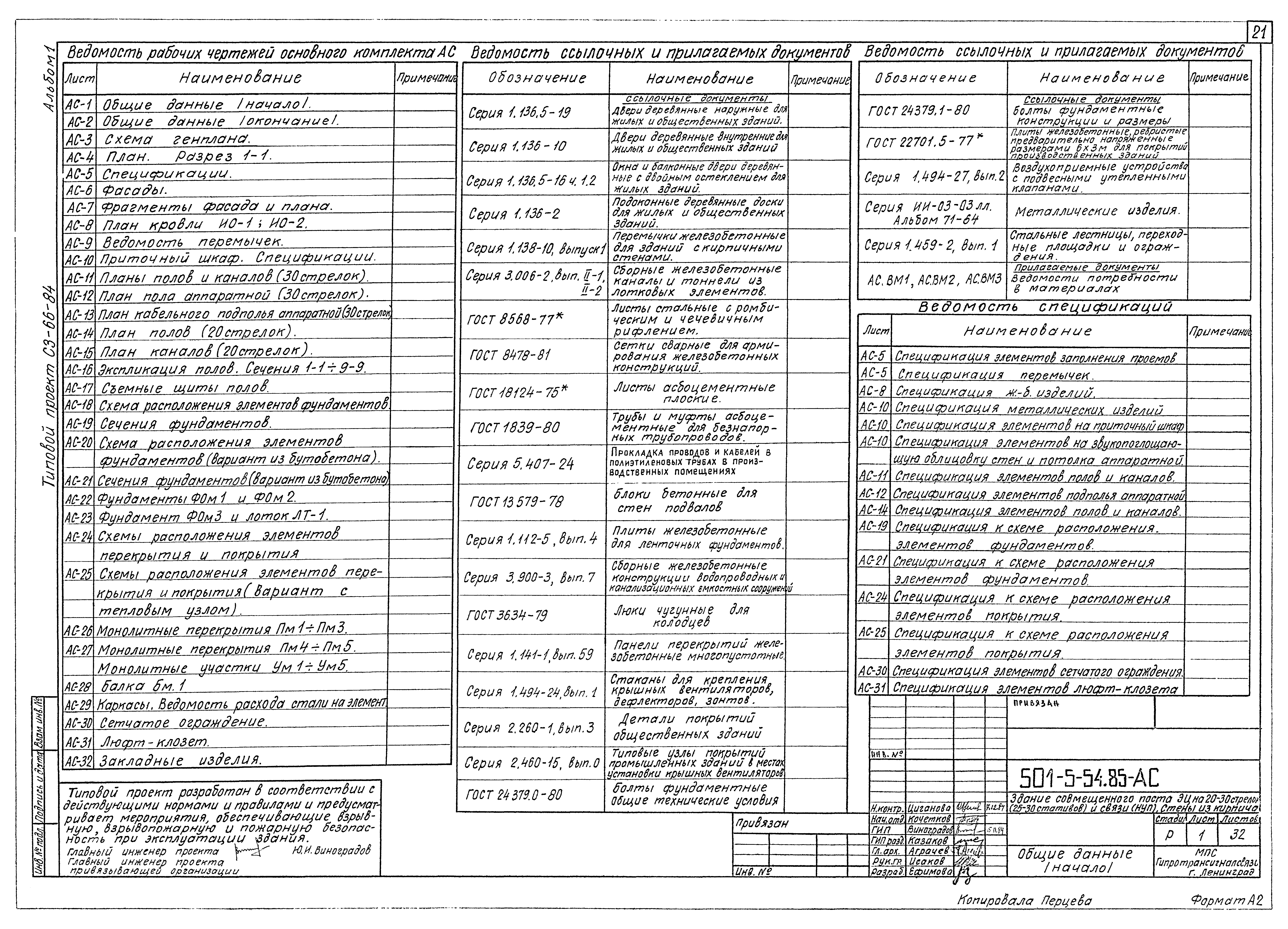 Типовой проект 501-5-54.85