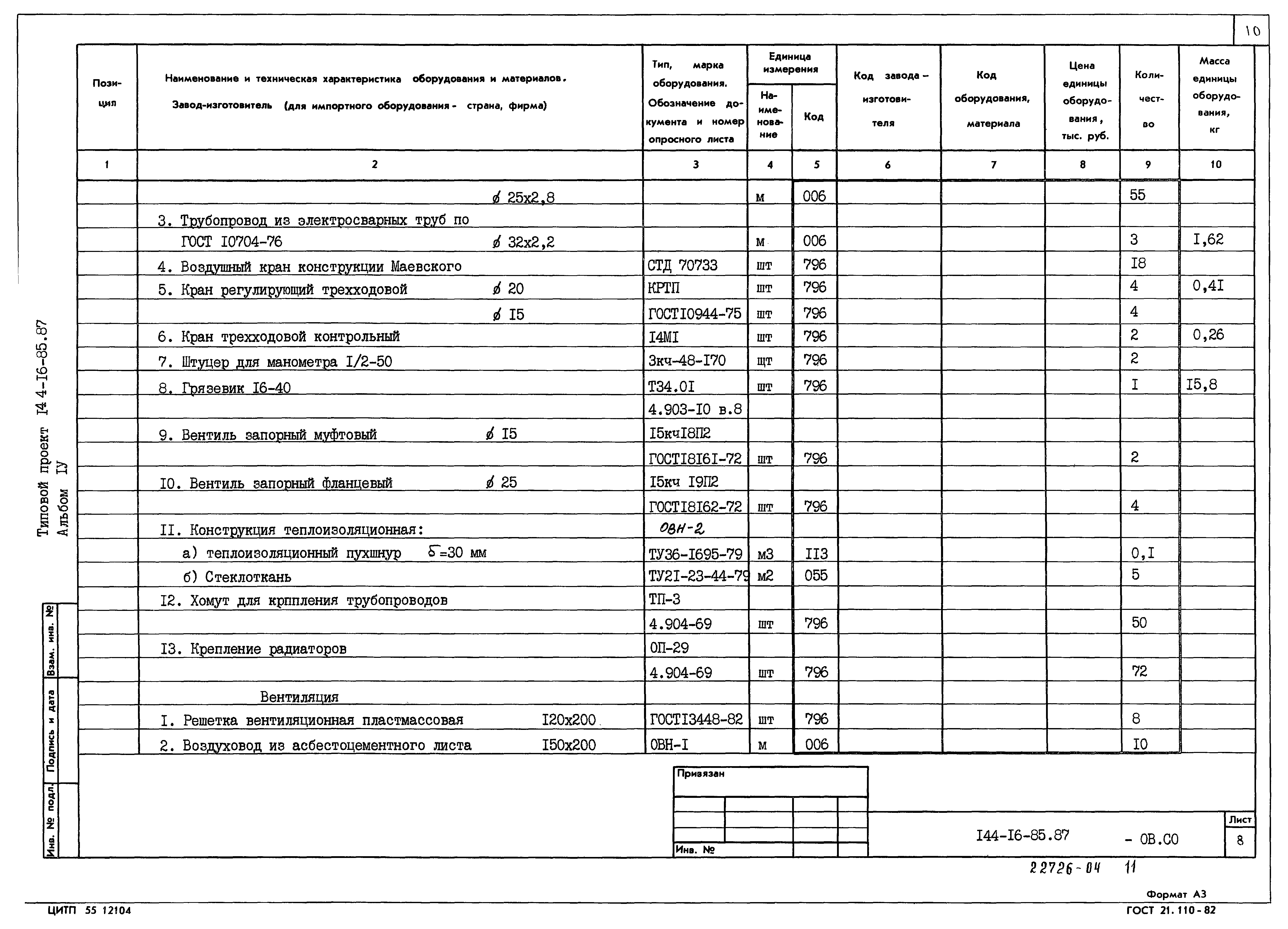 Типовой проект 144-16-85.87