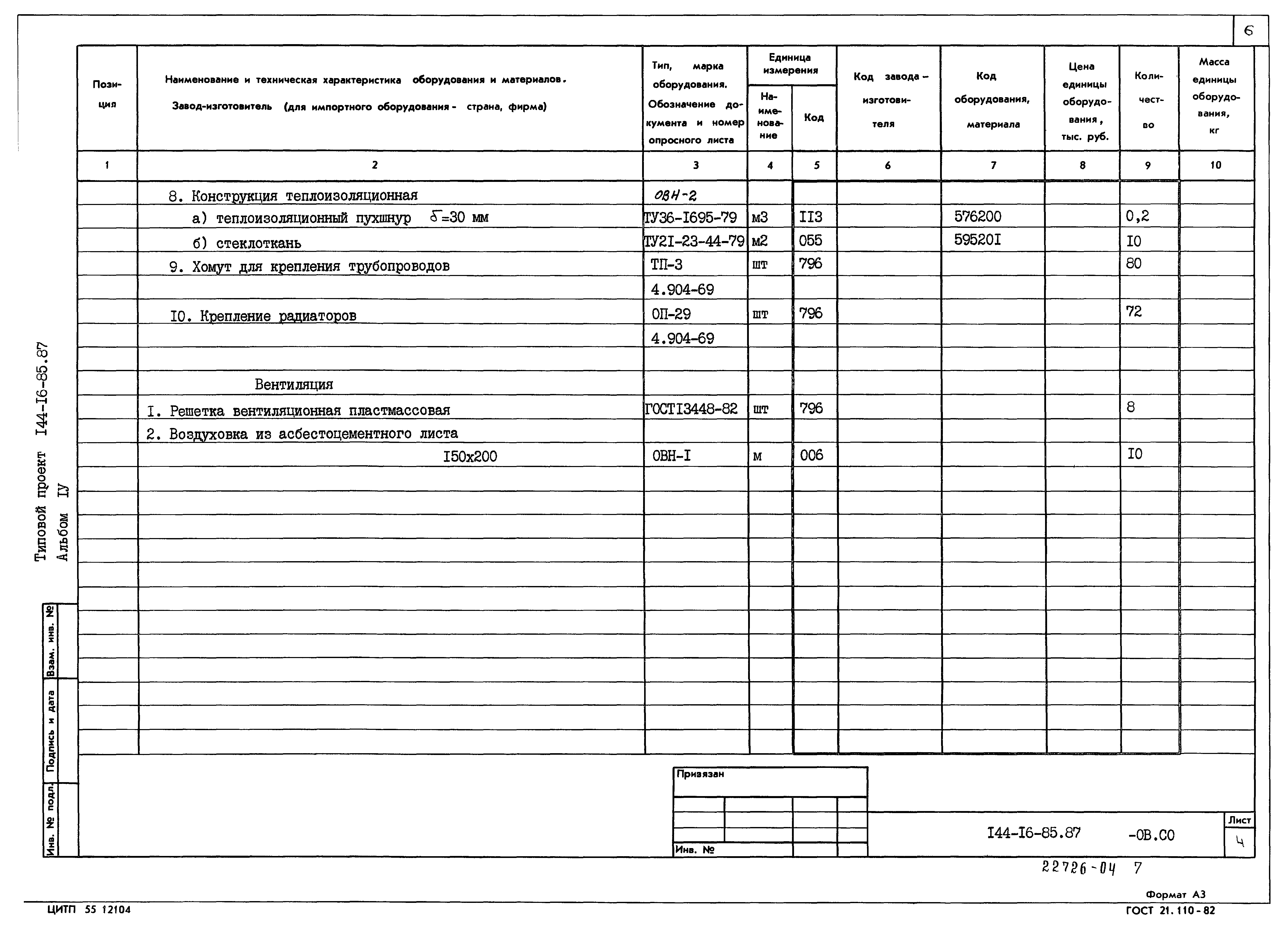 Типовой проект 144-16-85.87