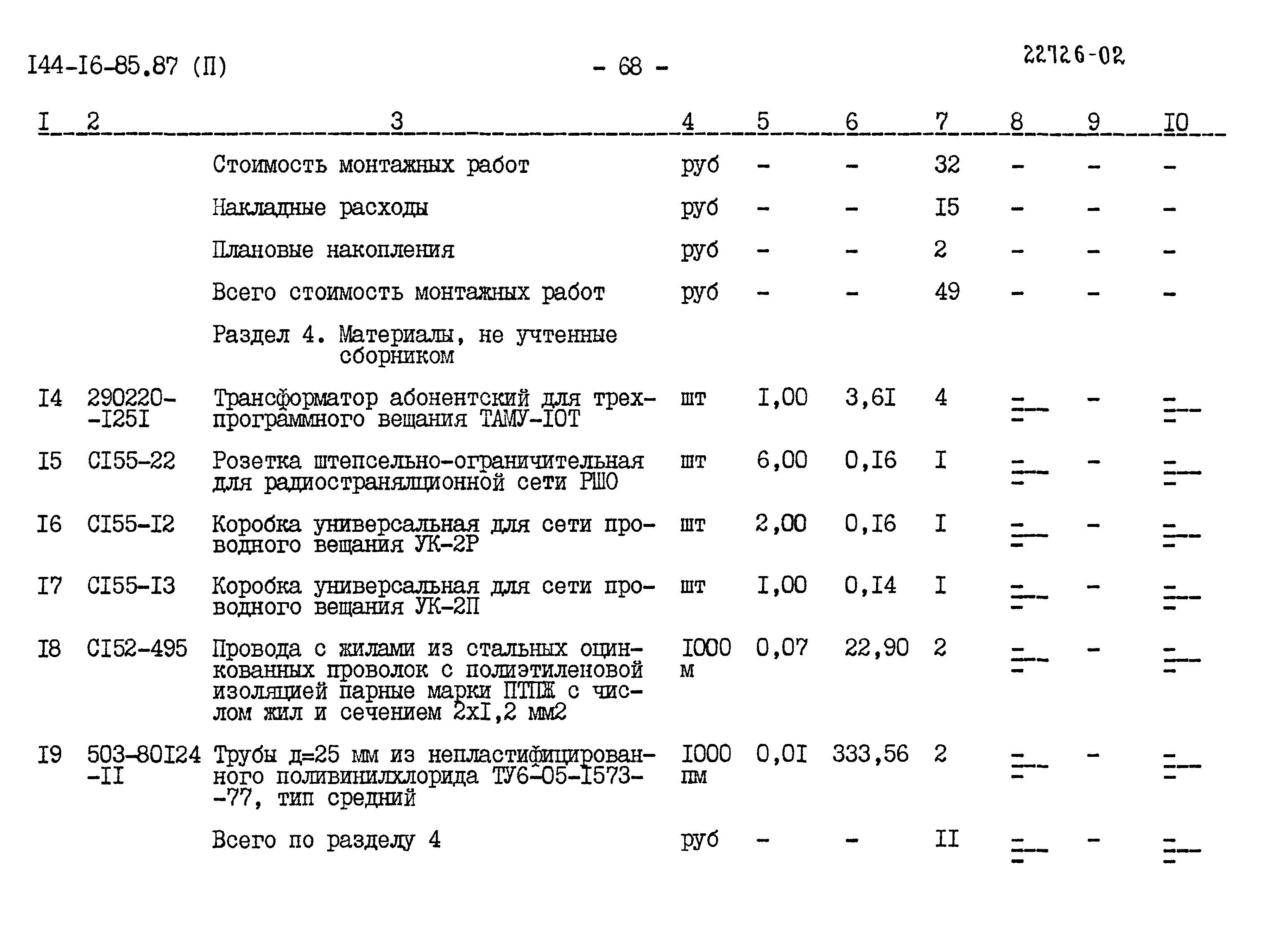 Типовой проект 144-16-85.87