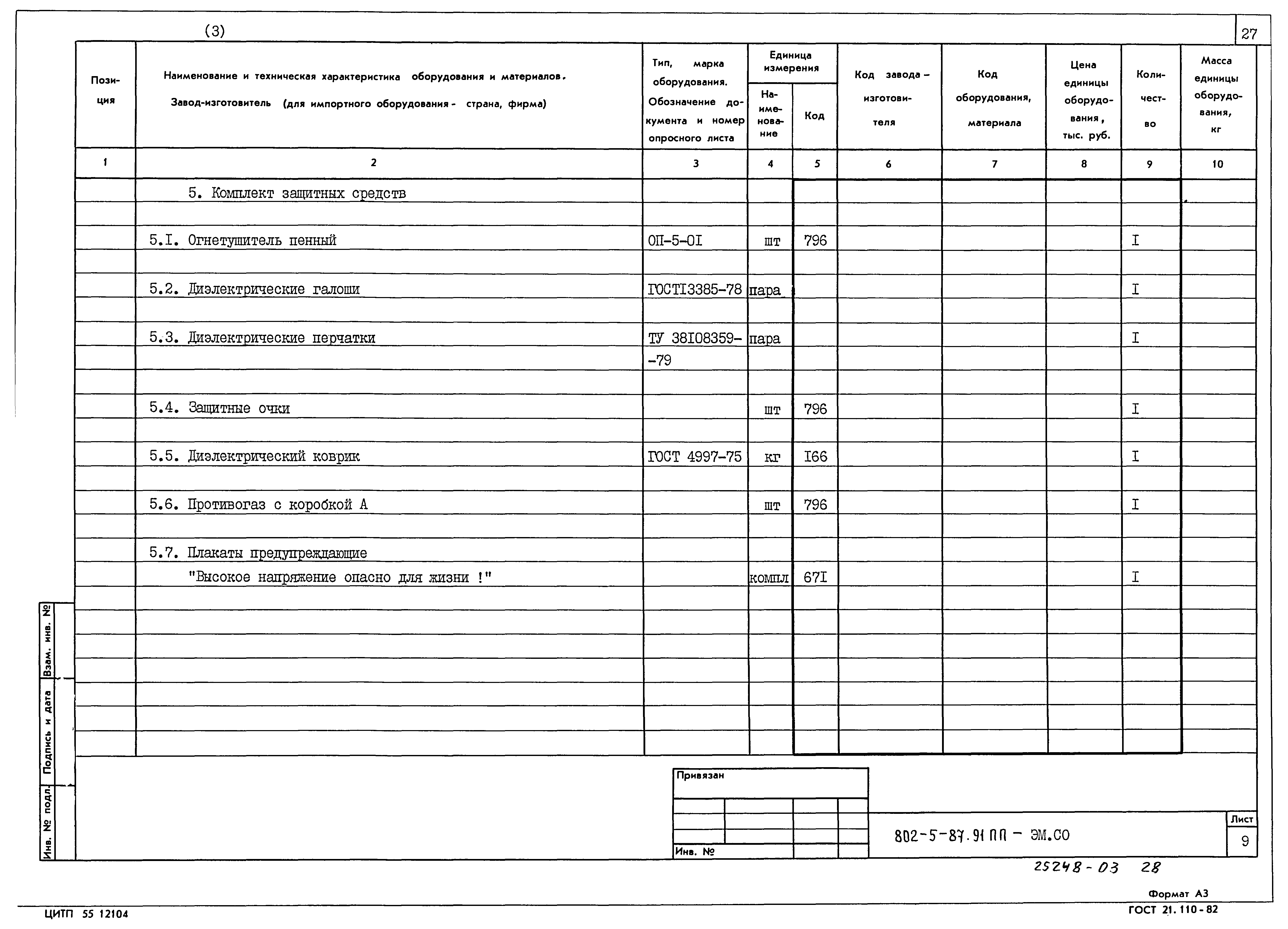 Типовой проект 802-5-87.91 ПП