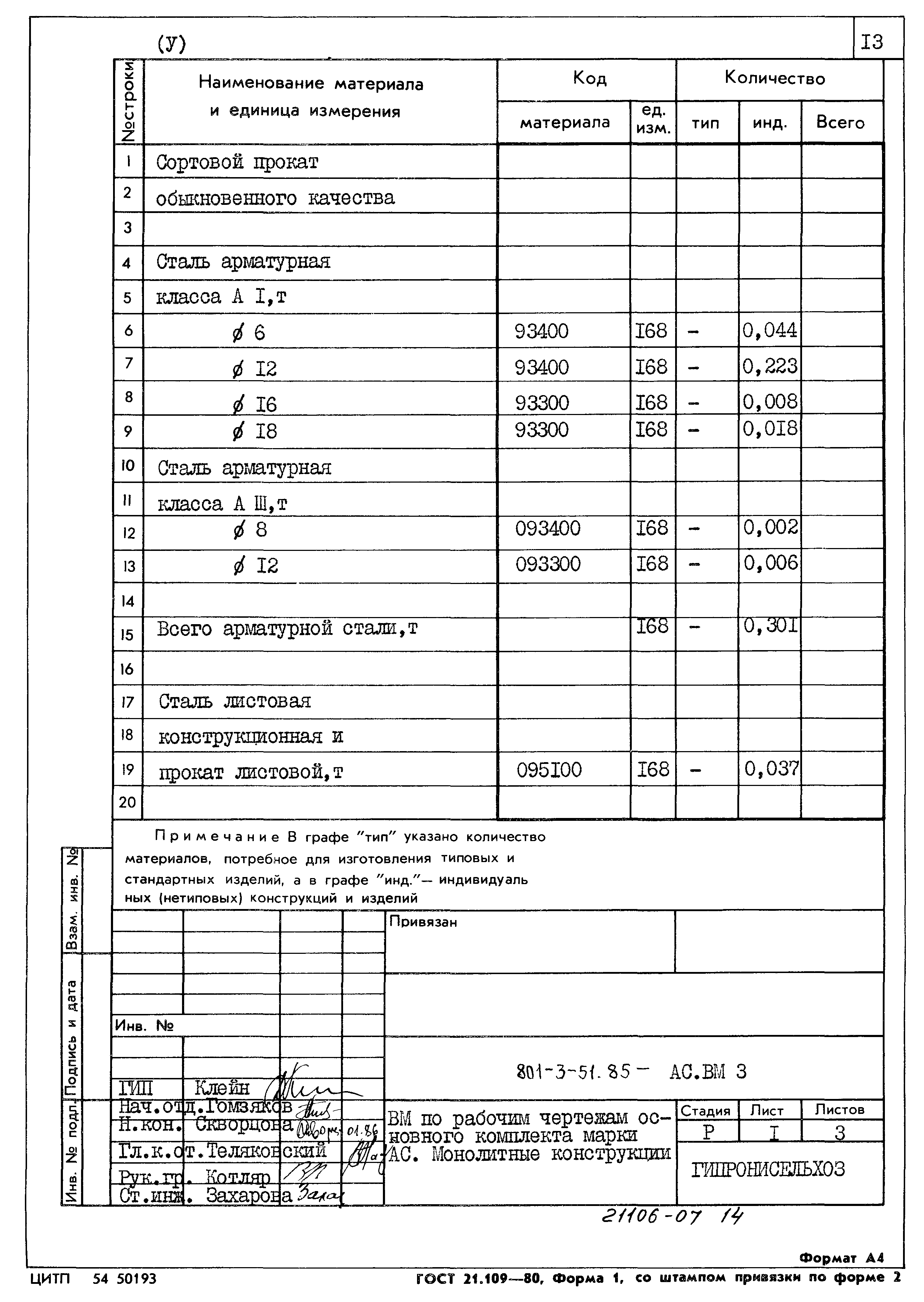 Типовой проект 801-3-51.85