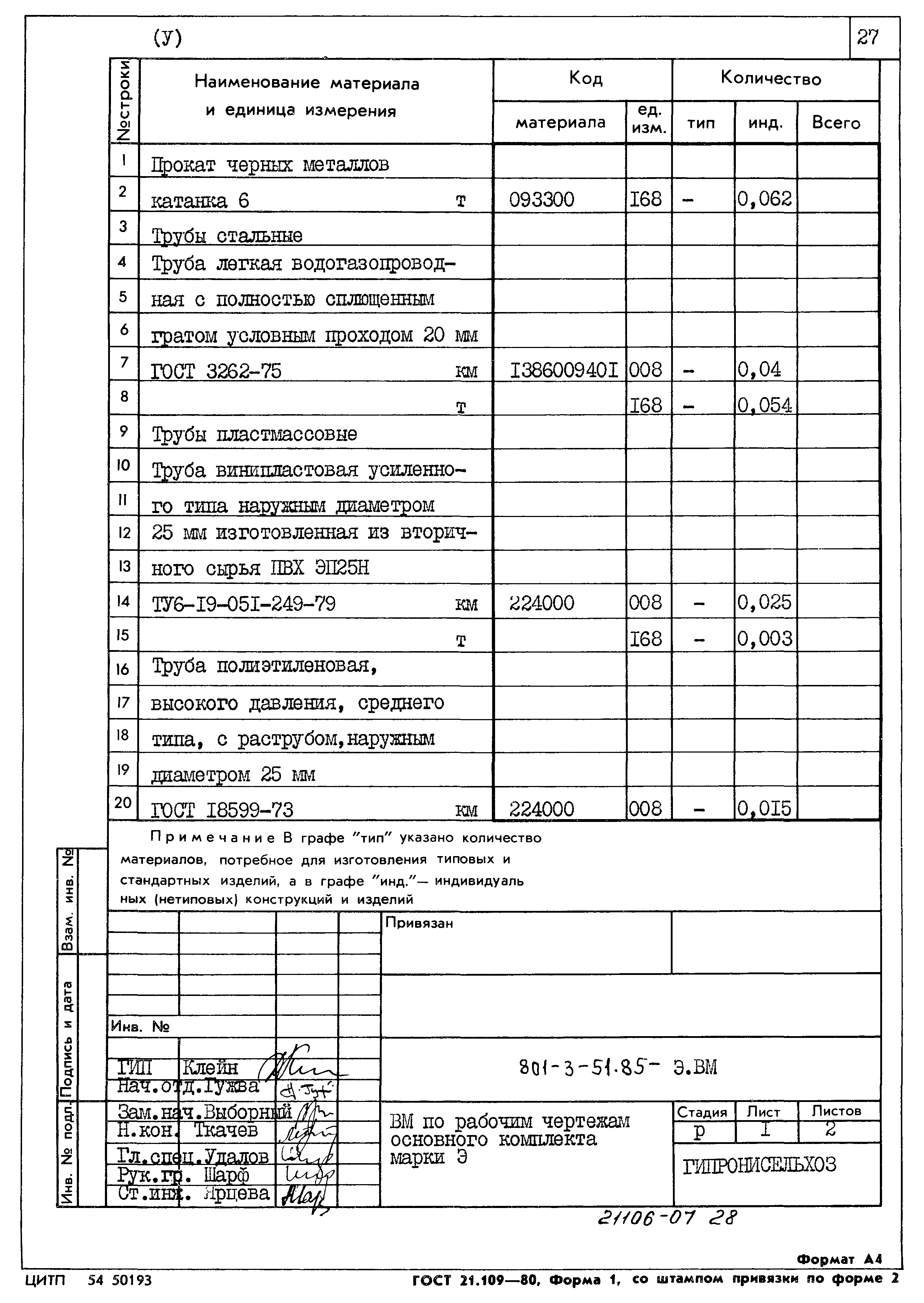Типовой проект 801-3-51.85