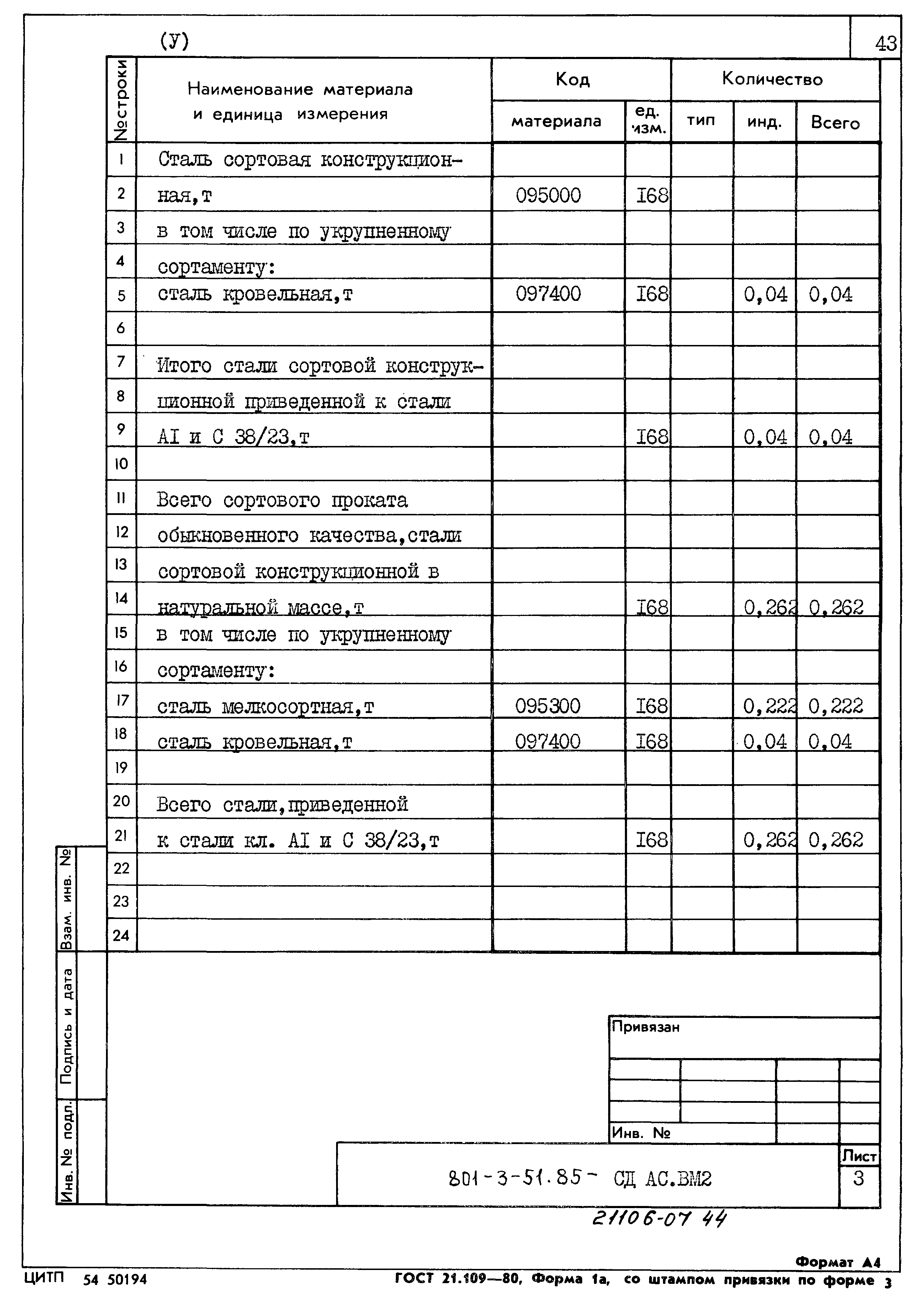 Типовой проект 801-3-51.85