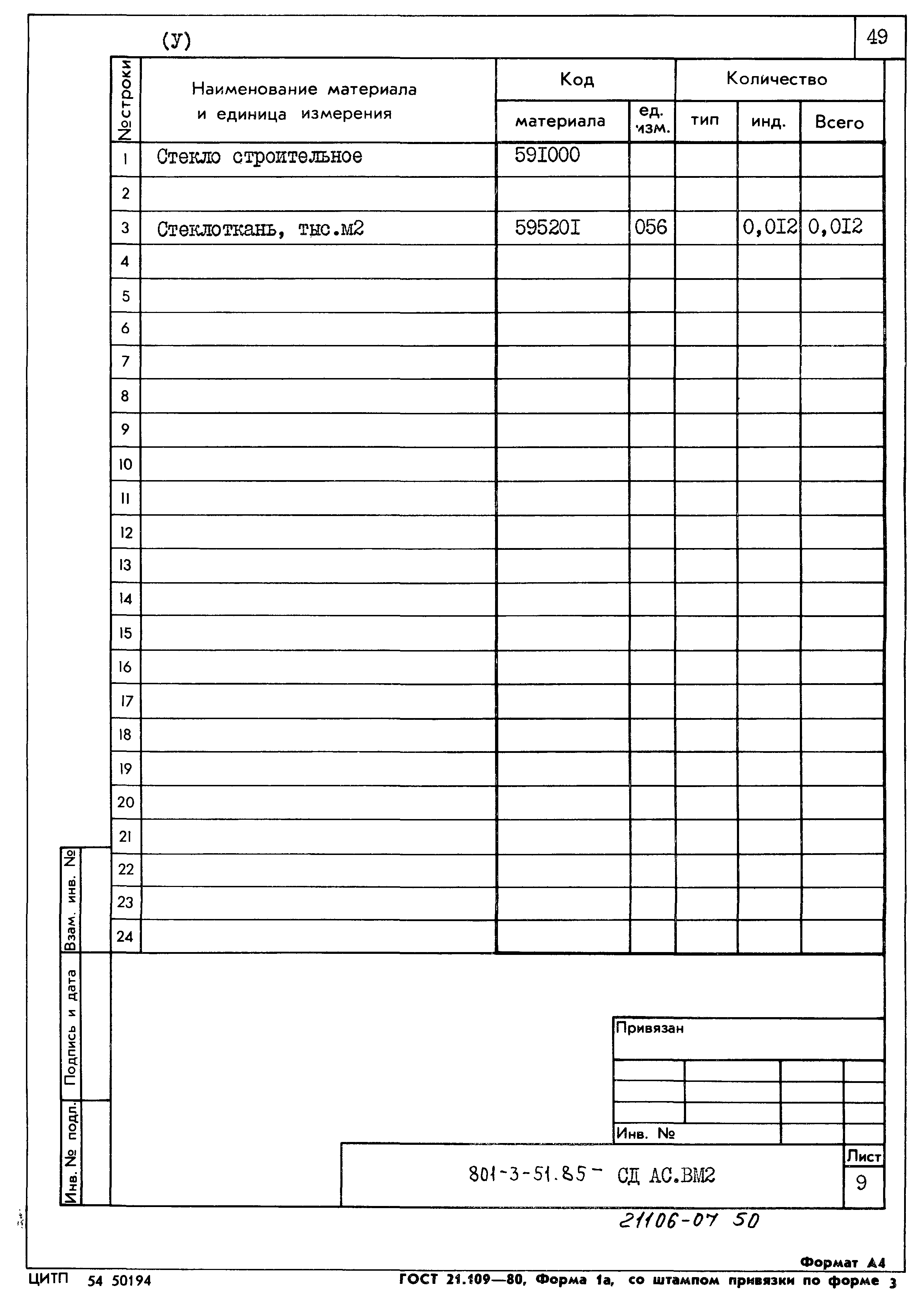 Типовой проект 801-3-51.85