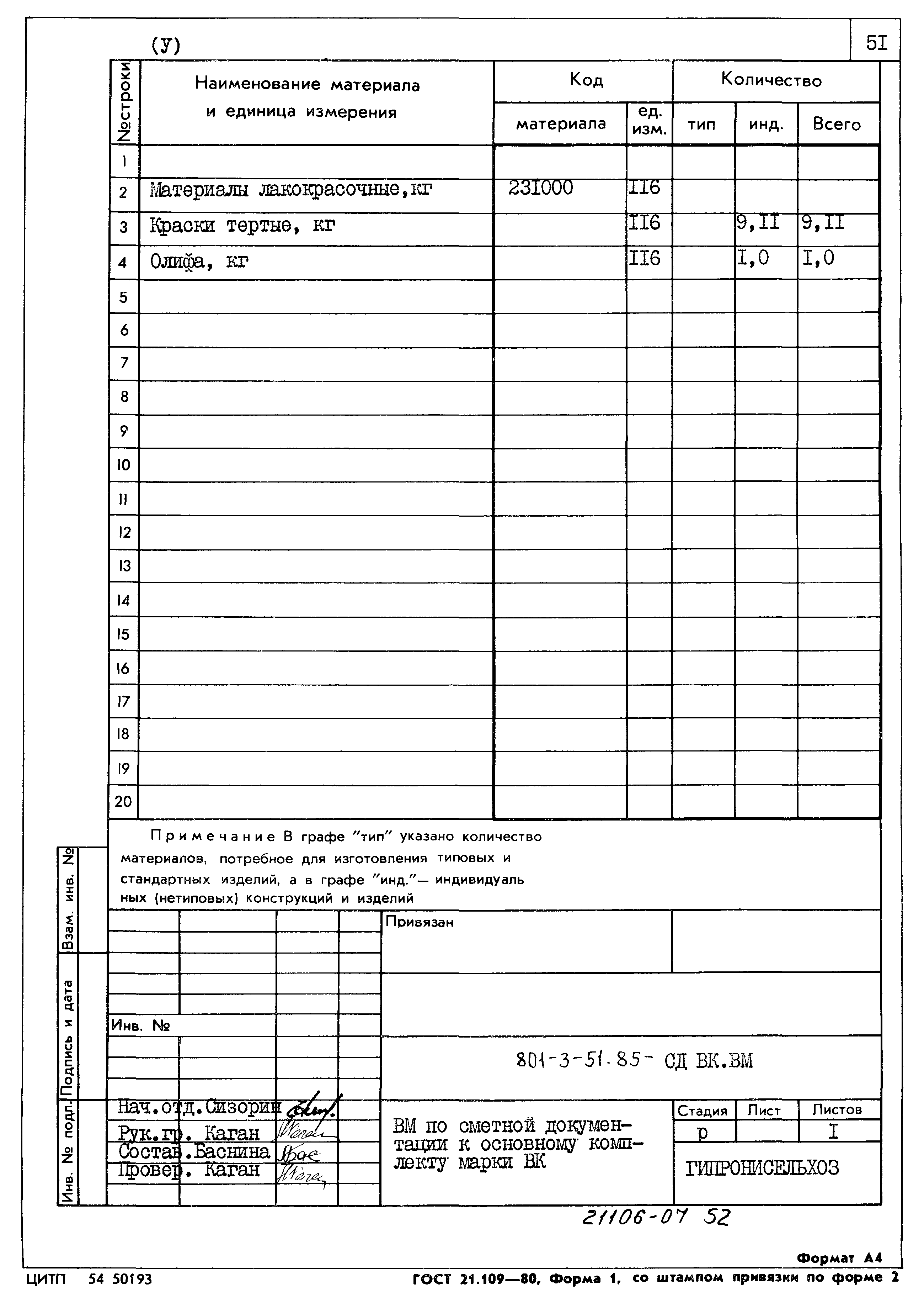 Типовой проект 801-3-51.85