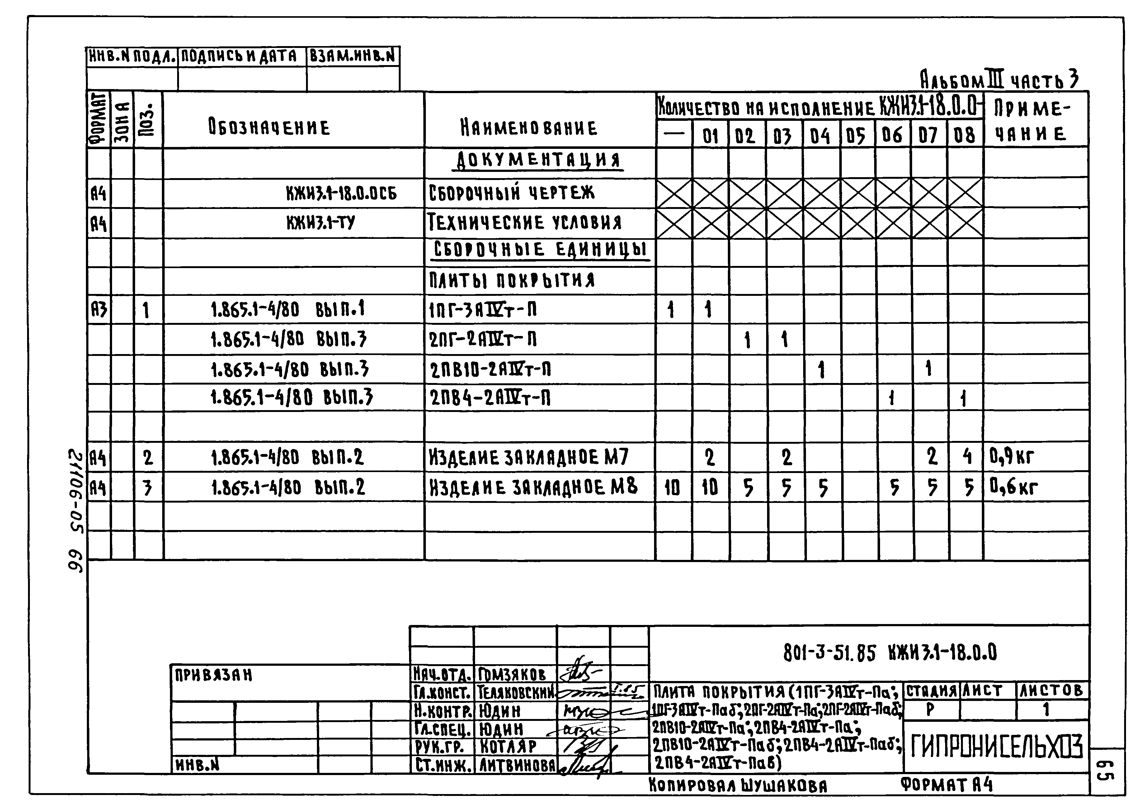 Типовой проект 801-3-51.85