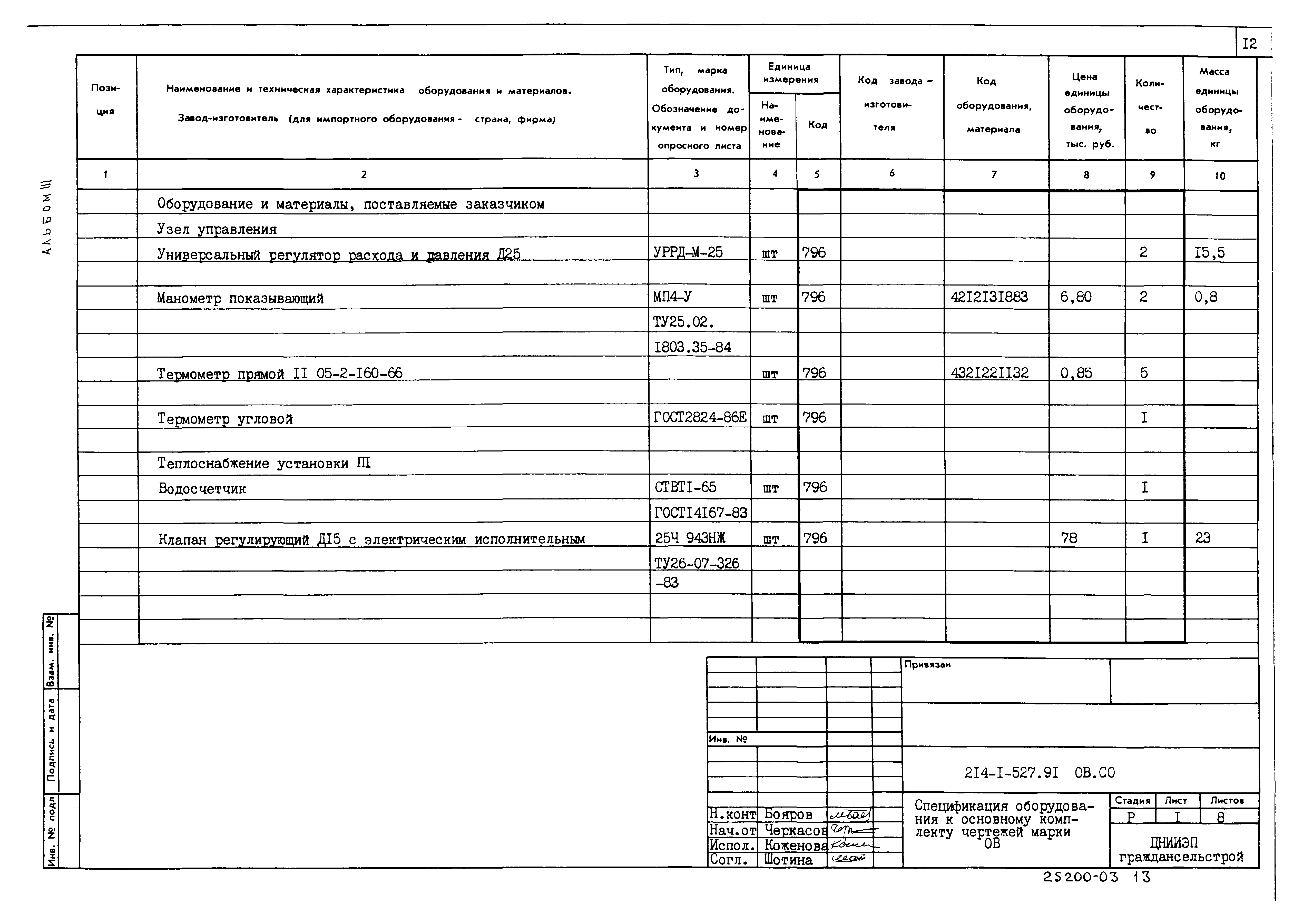 Типовой проект 214-1-527.91