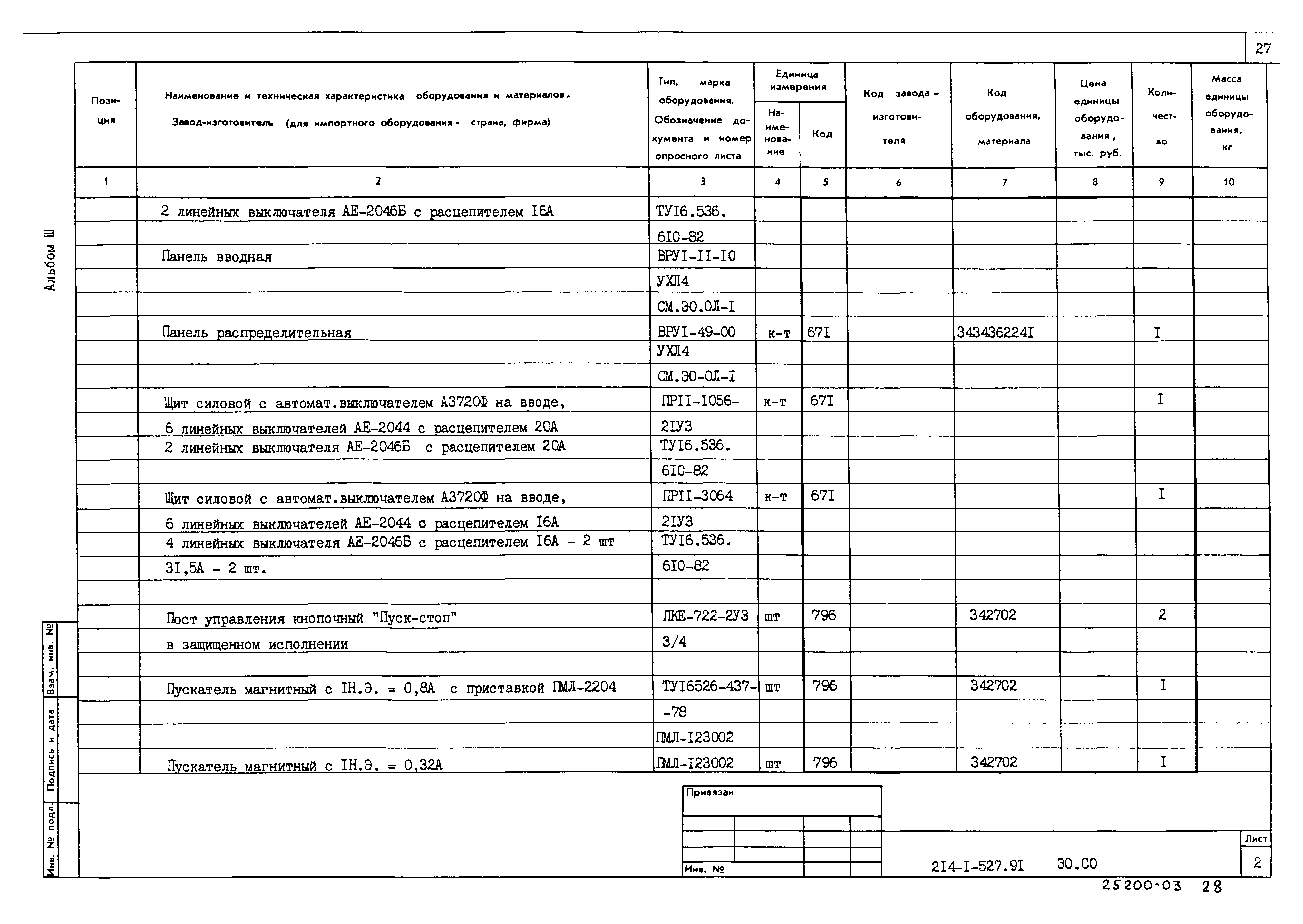 Типовой проект 214-1-527.91
