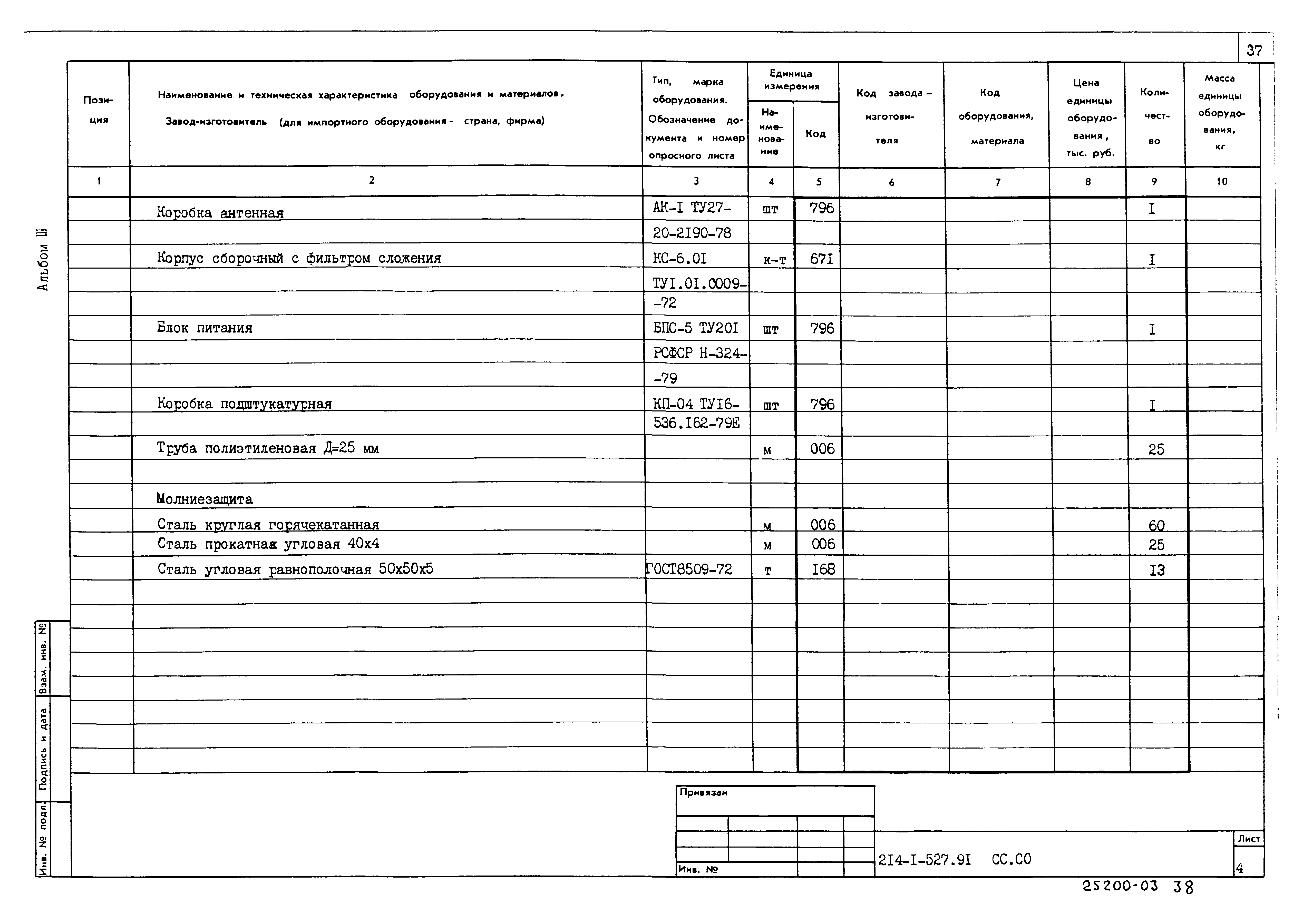 Типовой проект 214-1-527.91
