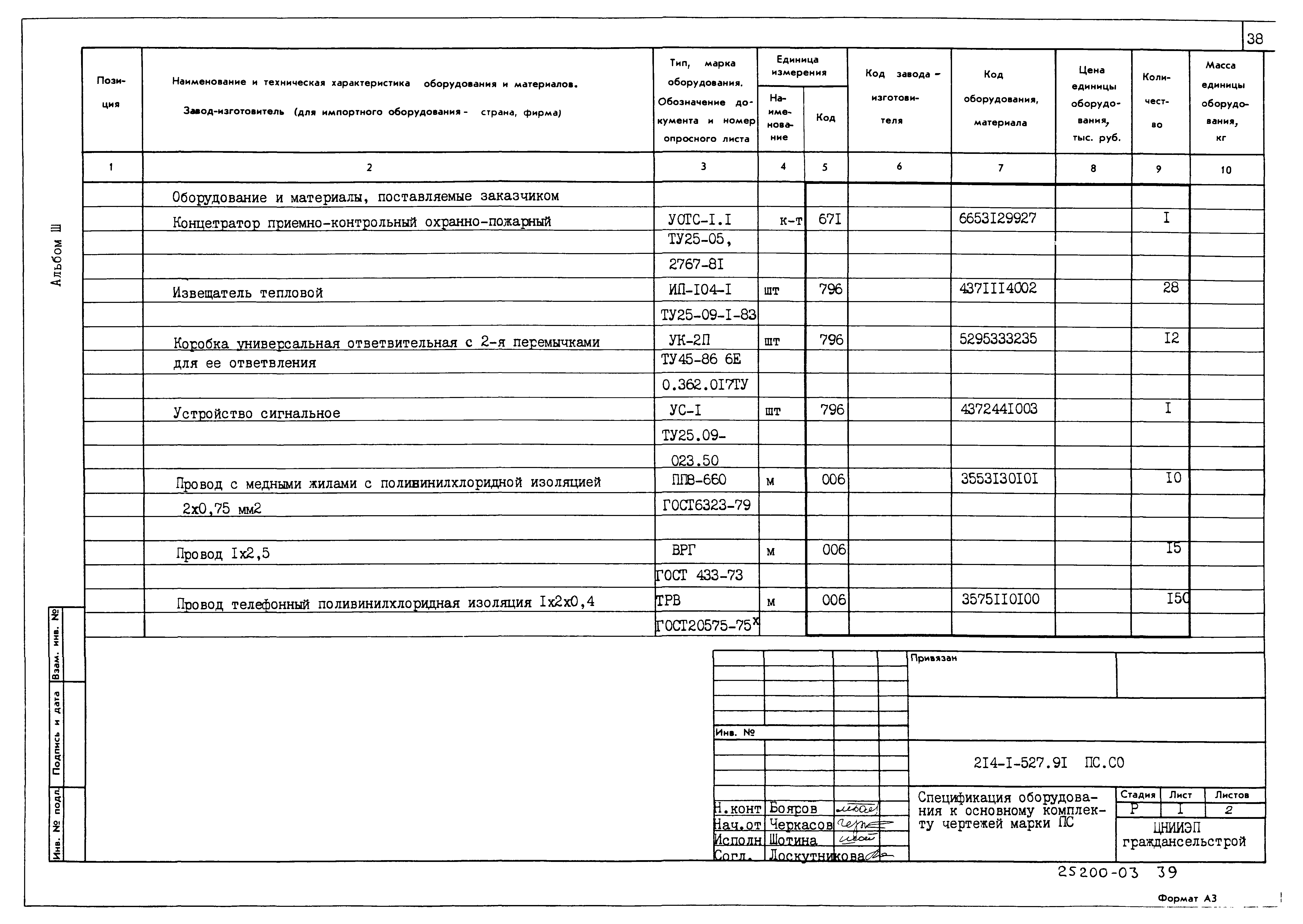 Типовой проект 214-1-527.91