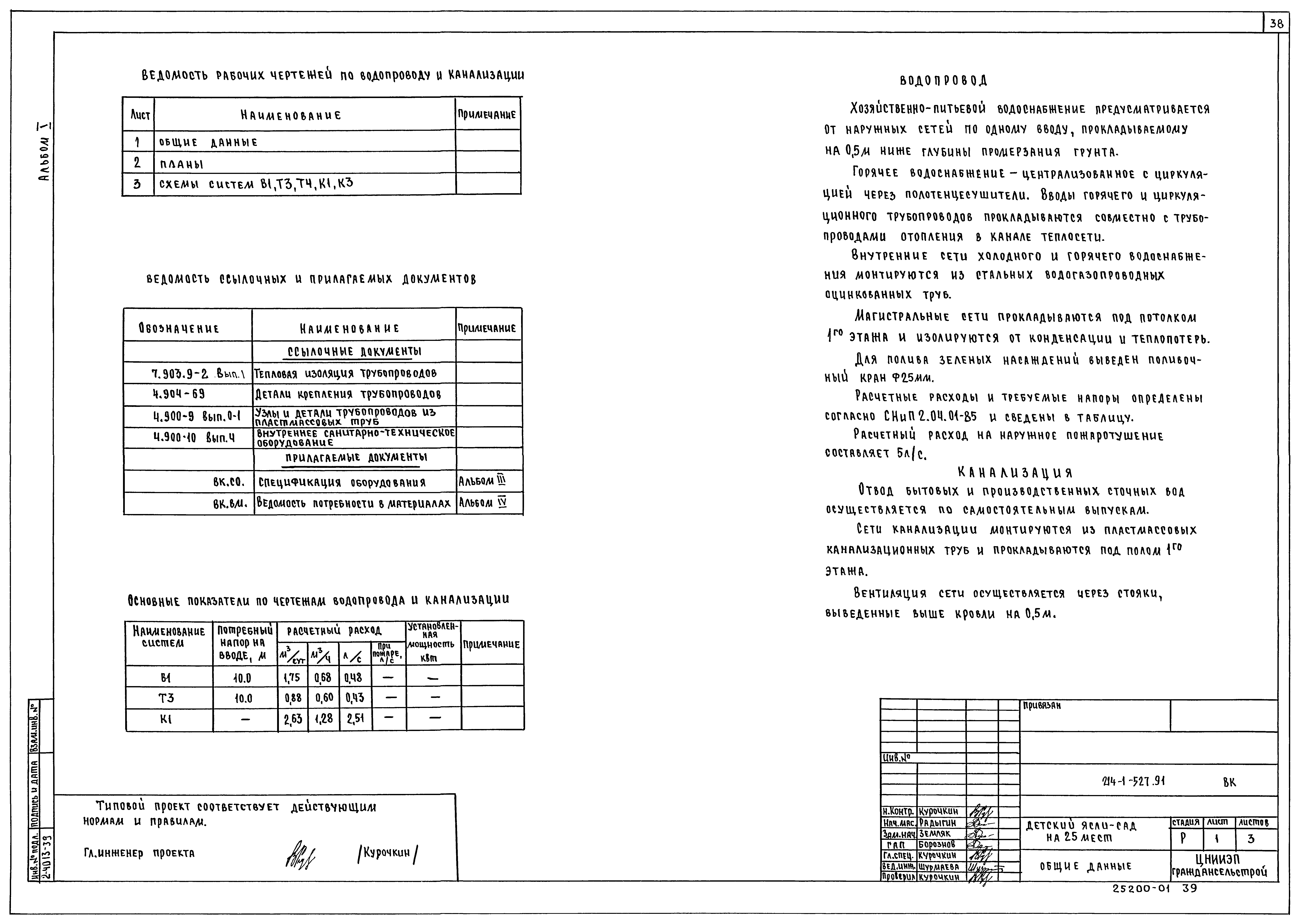 Типовой проект 214-1-527.91