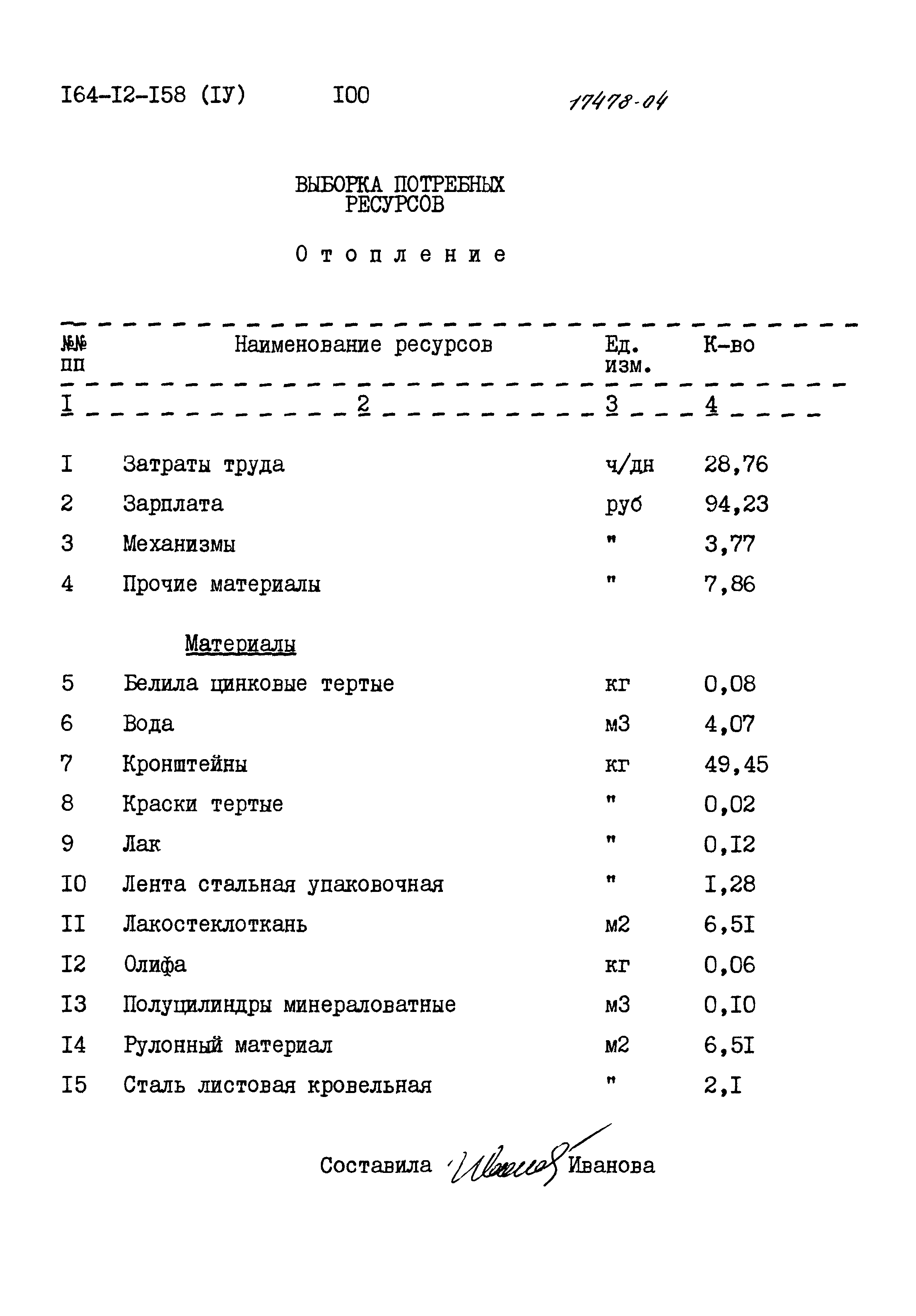 Типовой проект 164-12-158