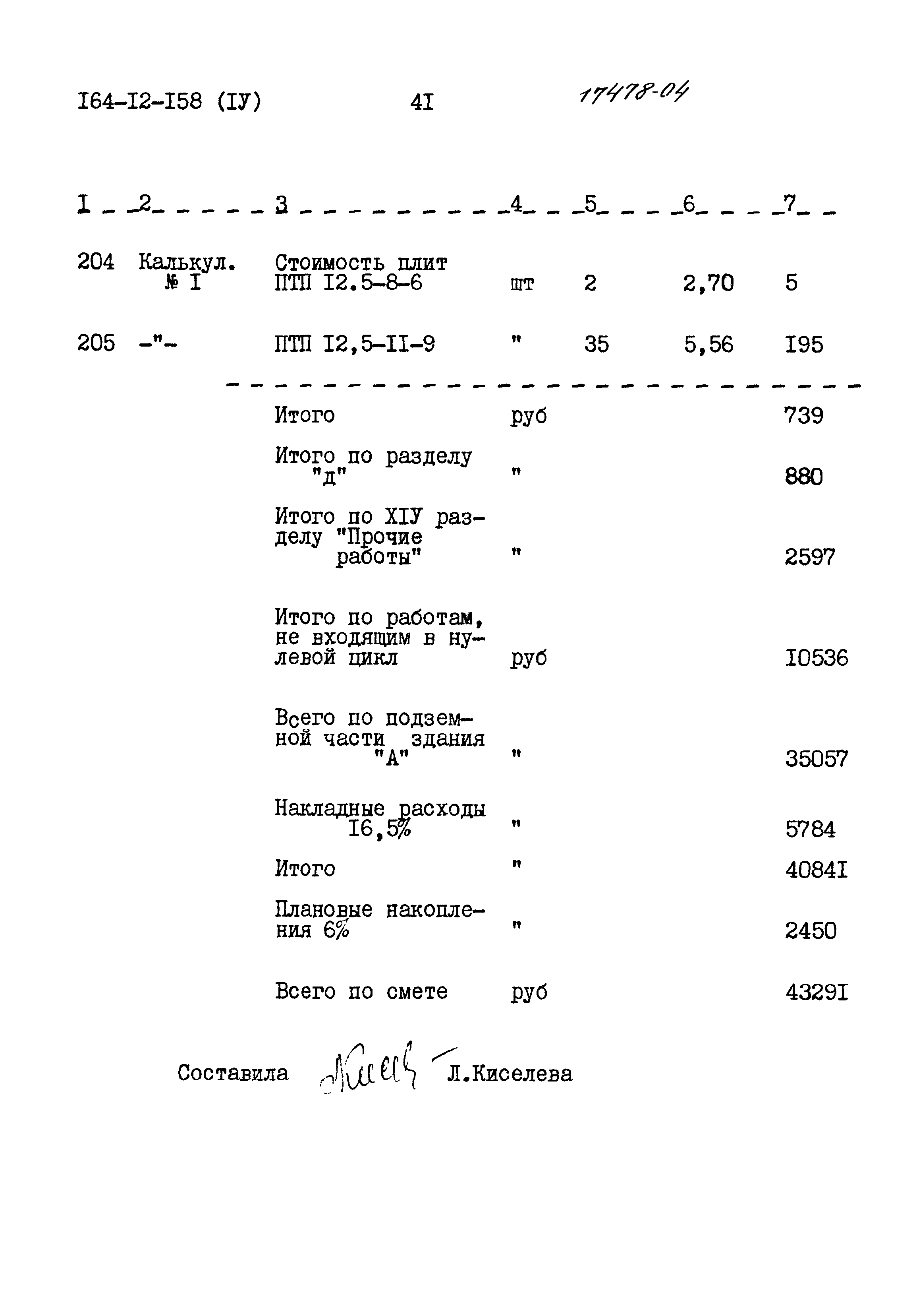 Типовой проект 164-12-158