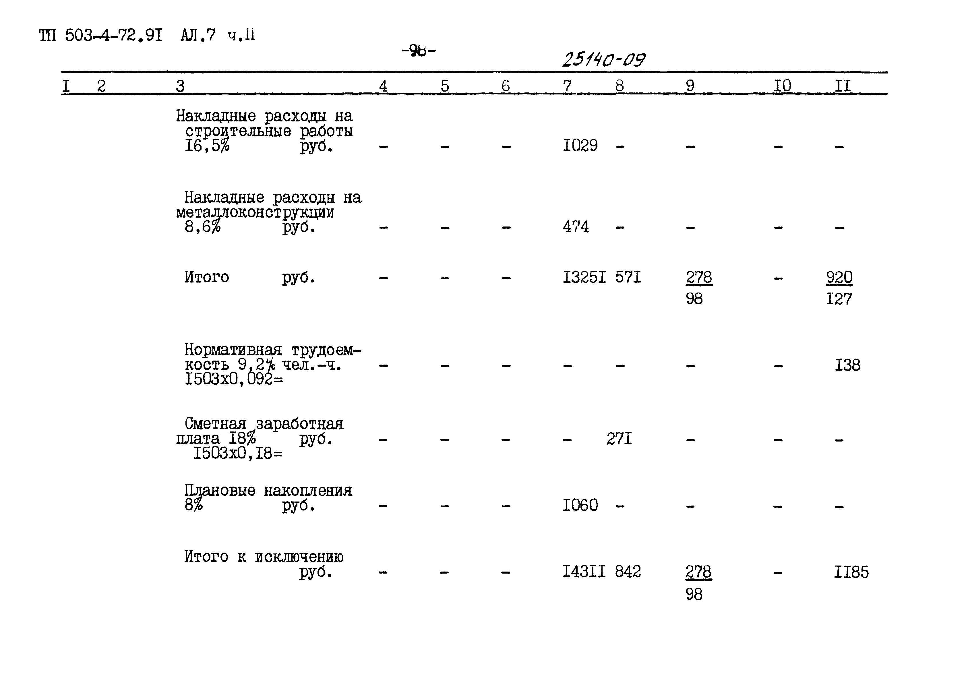 Типовой проект 503-4-72.91